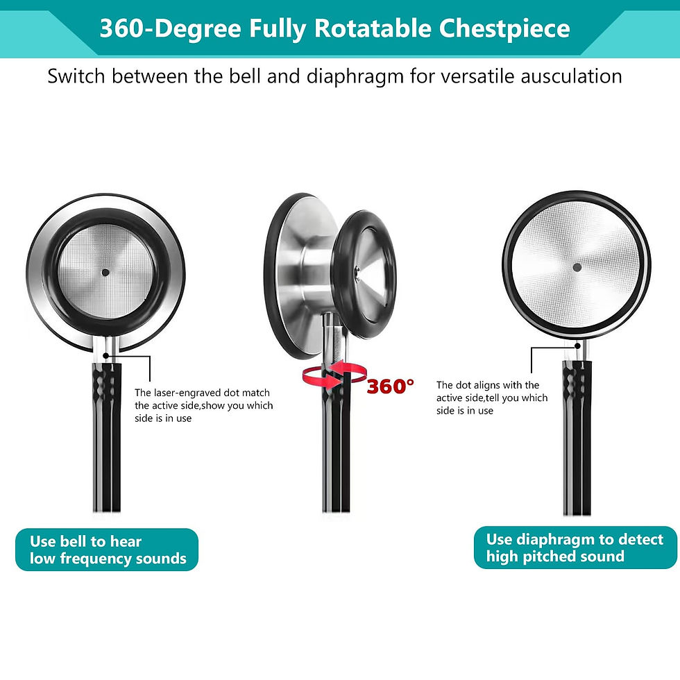 Thumbnail: Professional Stethoscope with Eartips for Doctor Nurse Steel Dual-Head