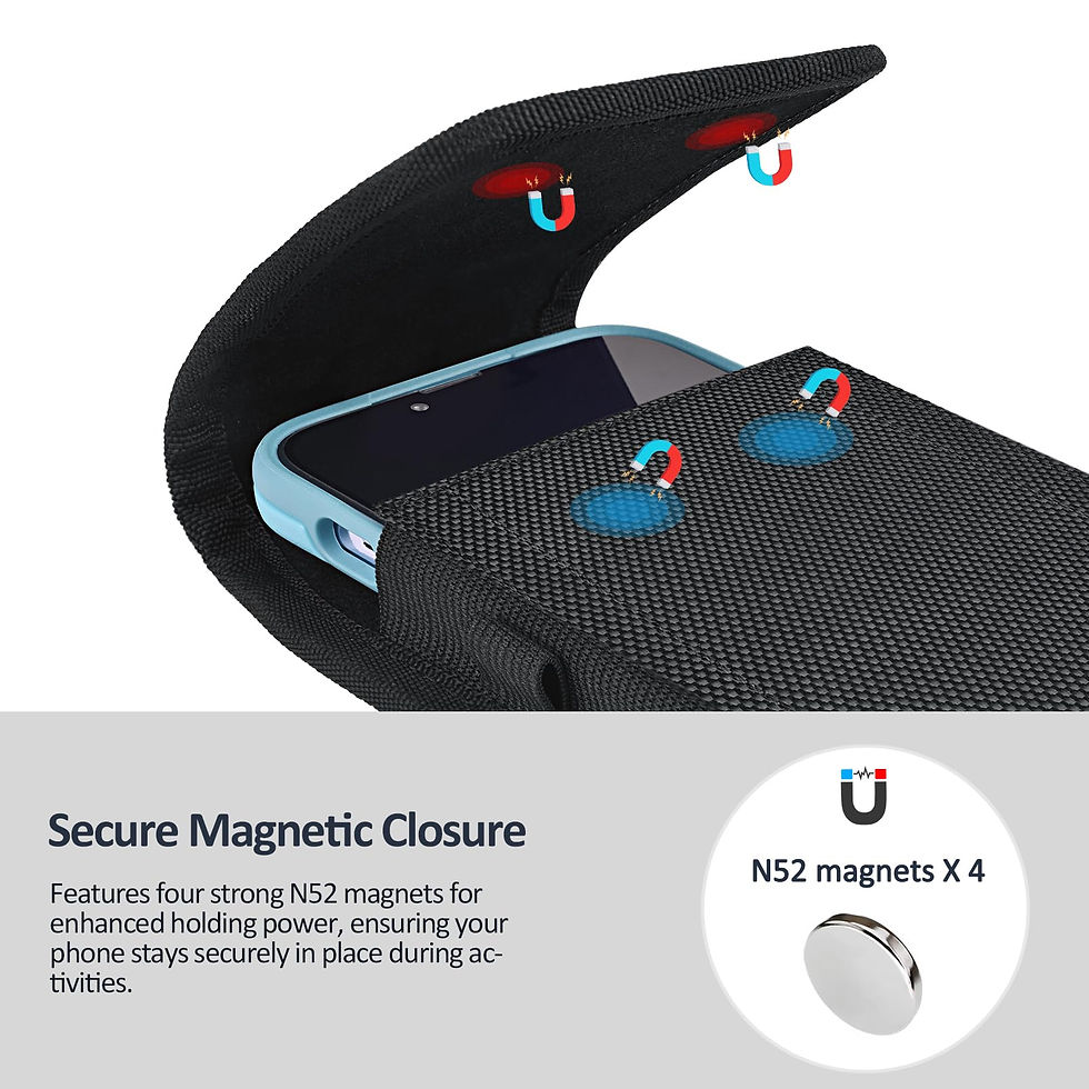 Thumbnail: Phone Holster for Belt, Compatible with Samsung S24 Ultra, XL-Black