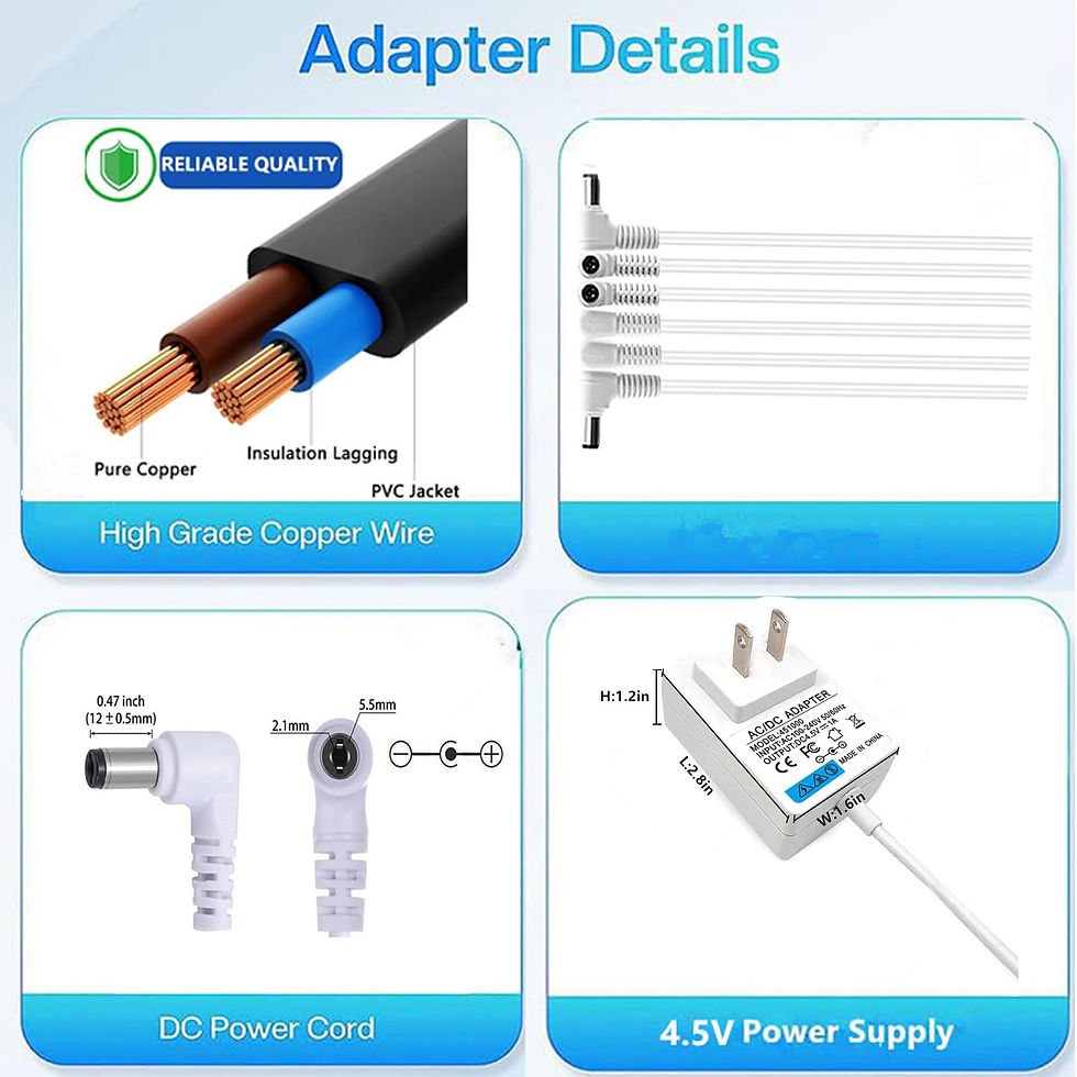 Thumbnail: 4.5V Power Adapter with 6 Output Jacks for Lemax Lighted Buildings & Decorations