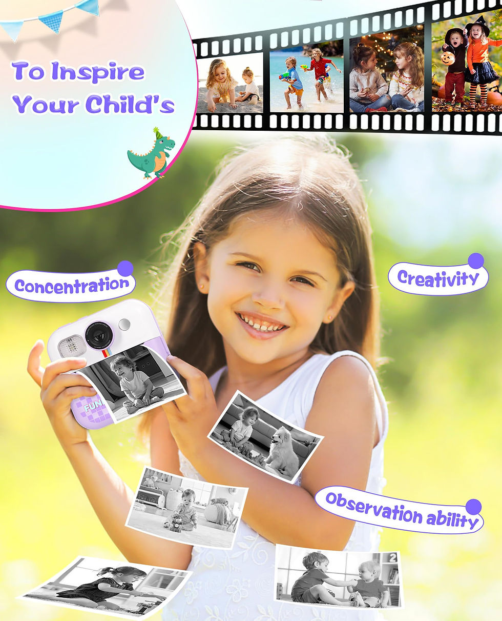 Thumbnail: Instant Print Camera for Girls Boys, 1080P, 32GB SD, Purple, Birthday Gift