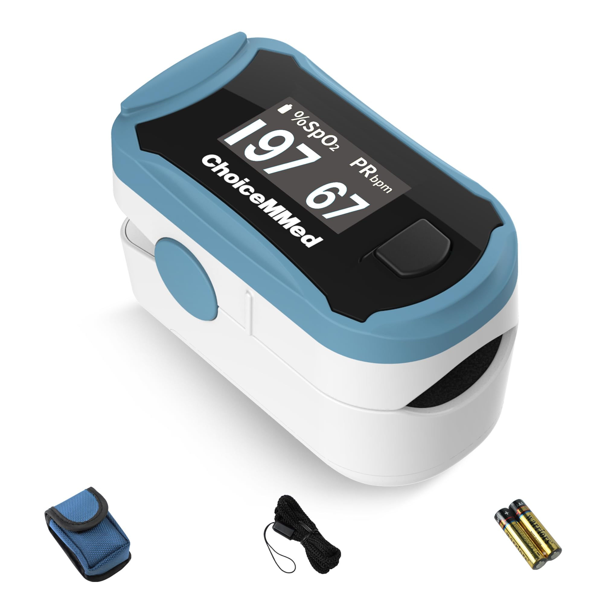 ChoiceMMed Pulse - Blood Saturation OLED Screen with Lanyard and Case C29