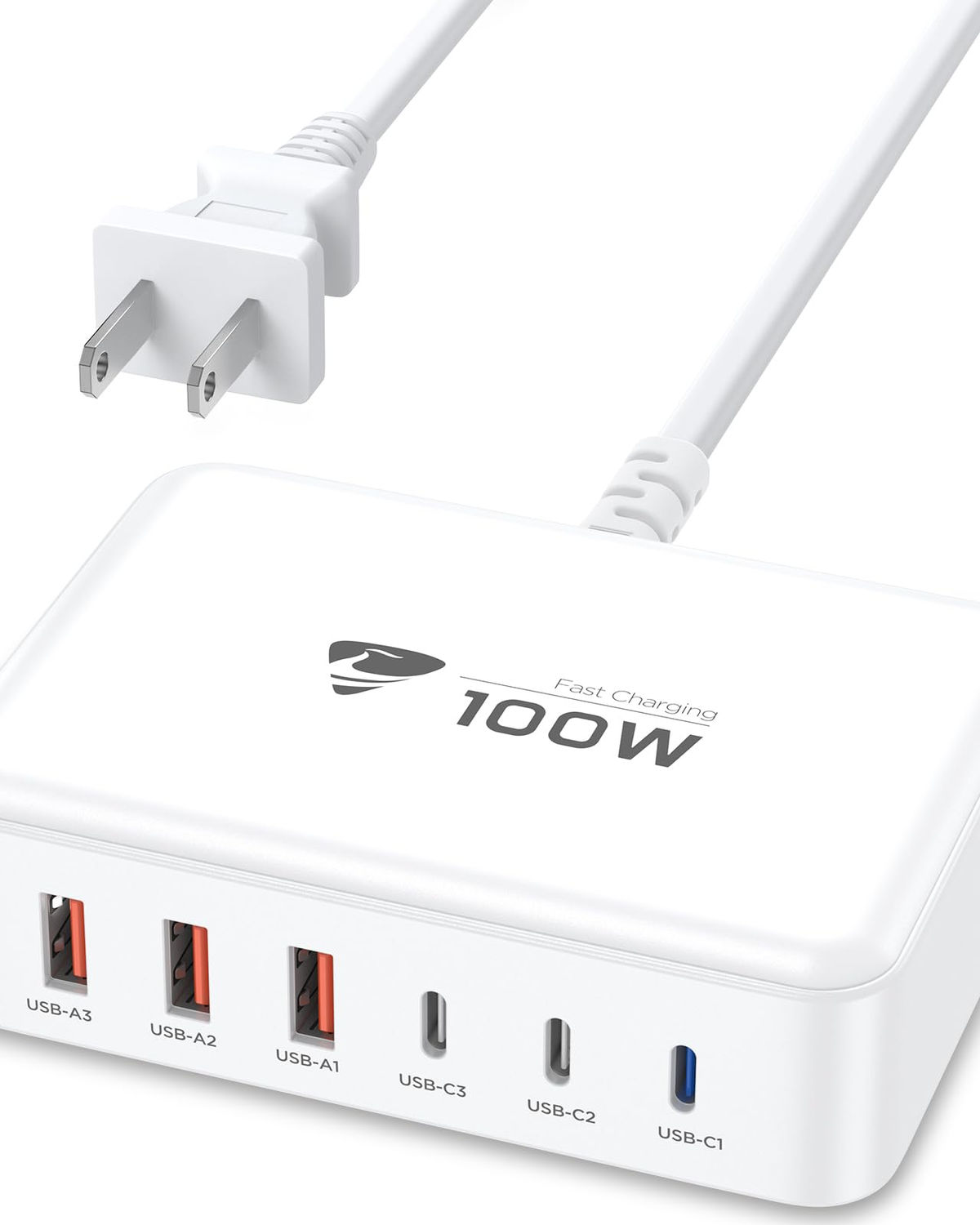USB C Fast Charger, 100W 6-Port USB Charging Station for iPhone, MacBook