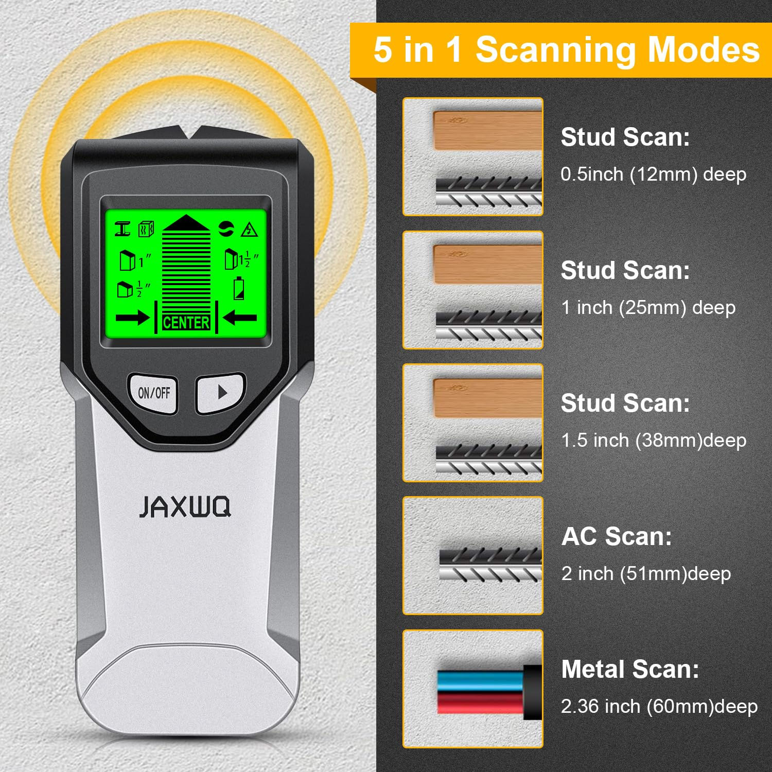 Stud Wall Scanner - Tool Chip and HD LCD Display, Detector for the Center of