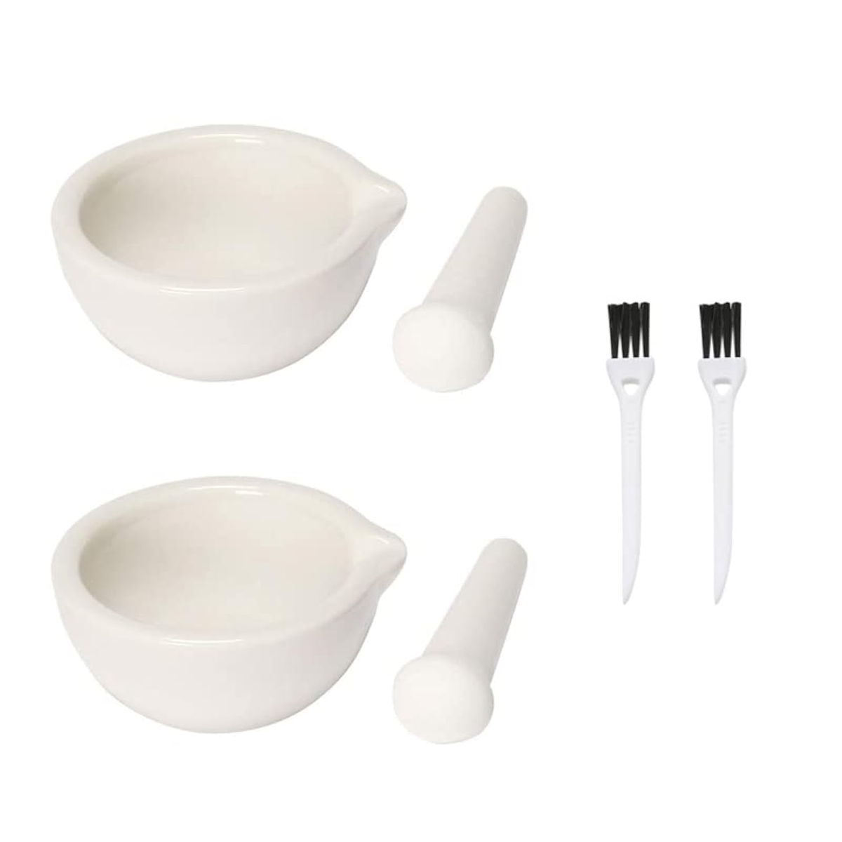 2pcs Spice Set Bowls with Brushes, Handheld Pill Crusher, Kitchen and Pestle
