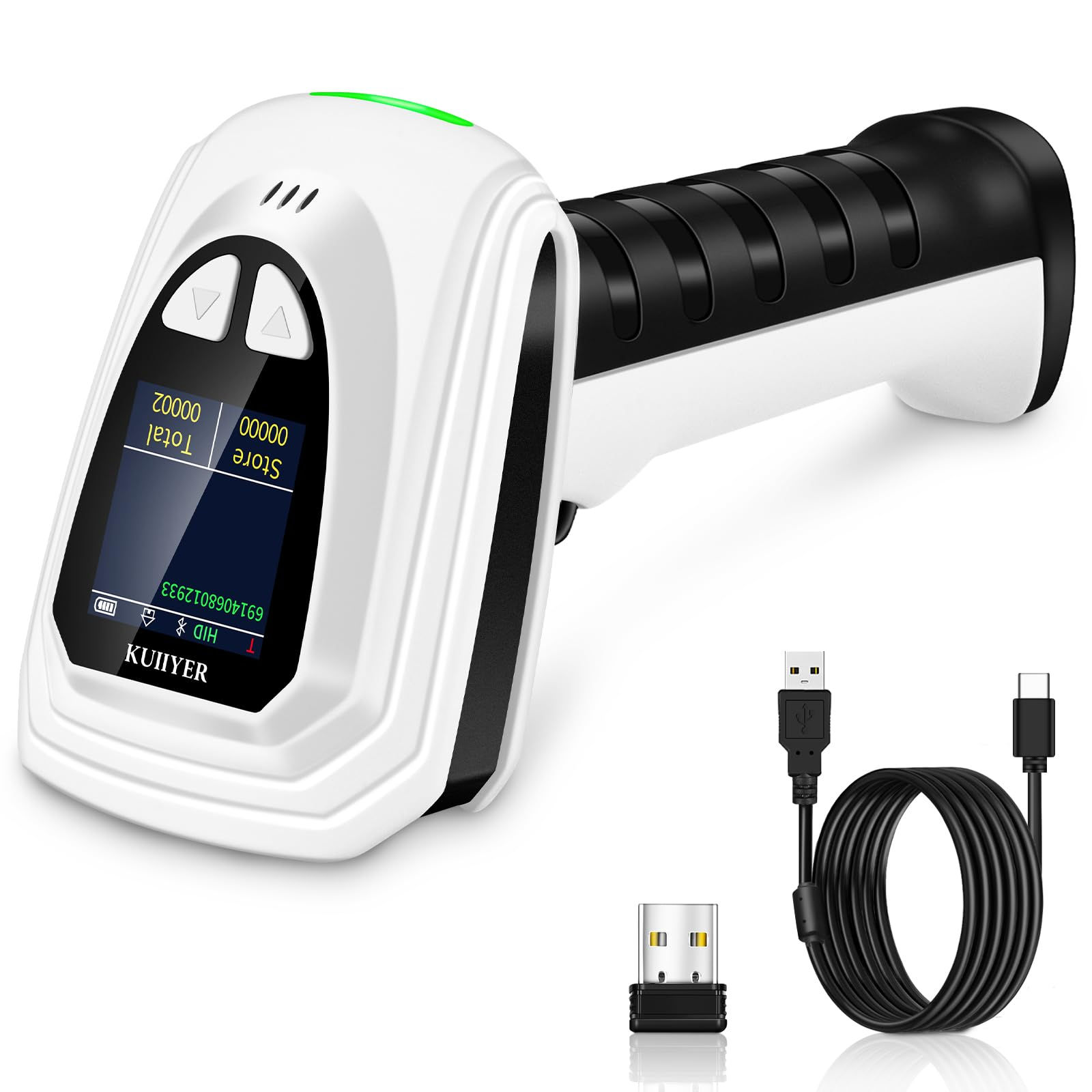KUIIYER QR Barcode Scanner, Wireless Bar Code 1D 2D Setting Bluetooth Scanners