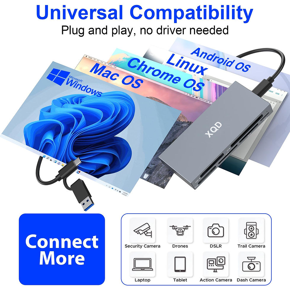 Thumbnail: 8-in-1 XQD Card Reader, USB C, 10Gbps Multi-Card Reader for Sony Lexar CF