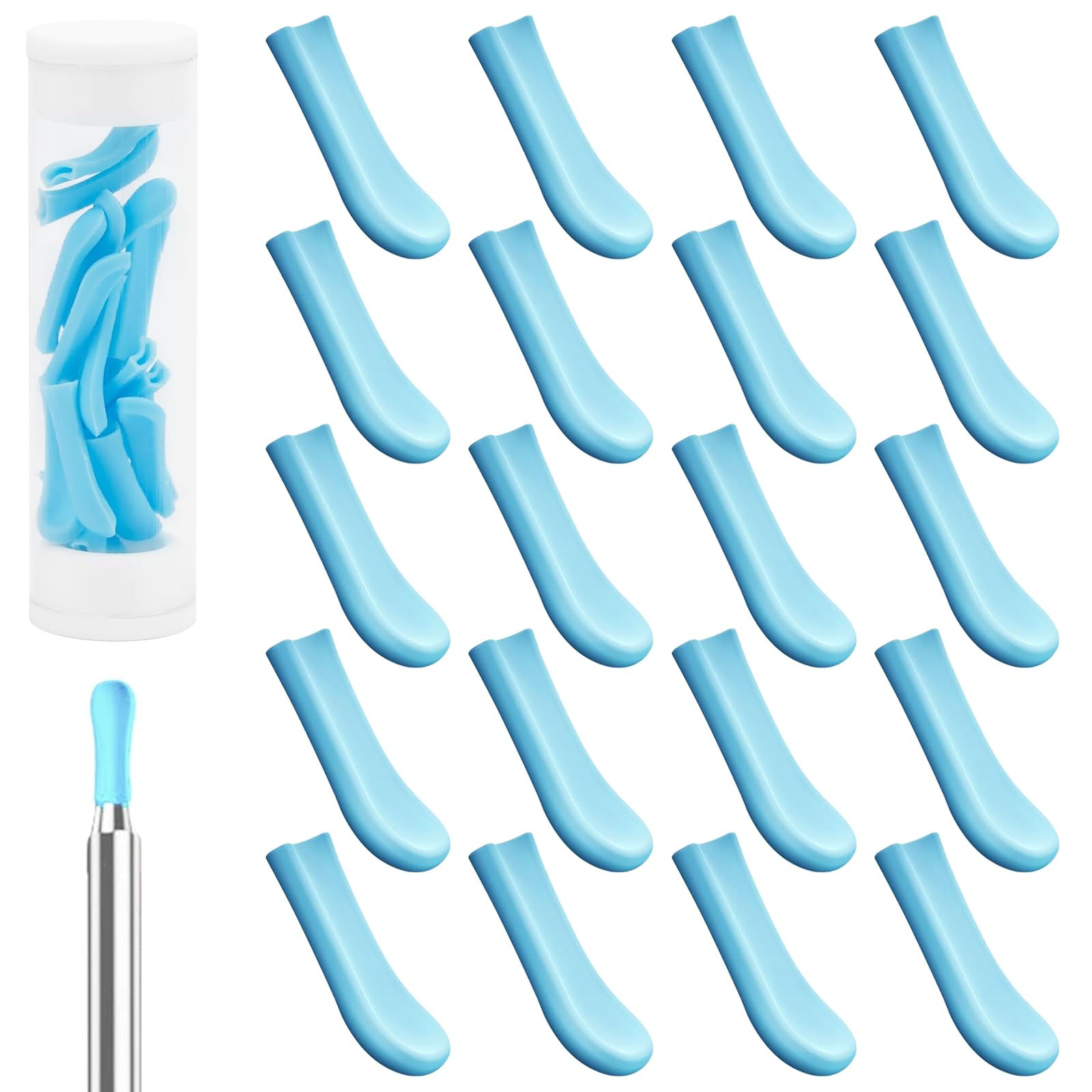 LFCFBH 20 PCS Ear Camera Replacement Tips, Blue, for Ear Wax Removal