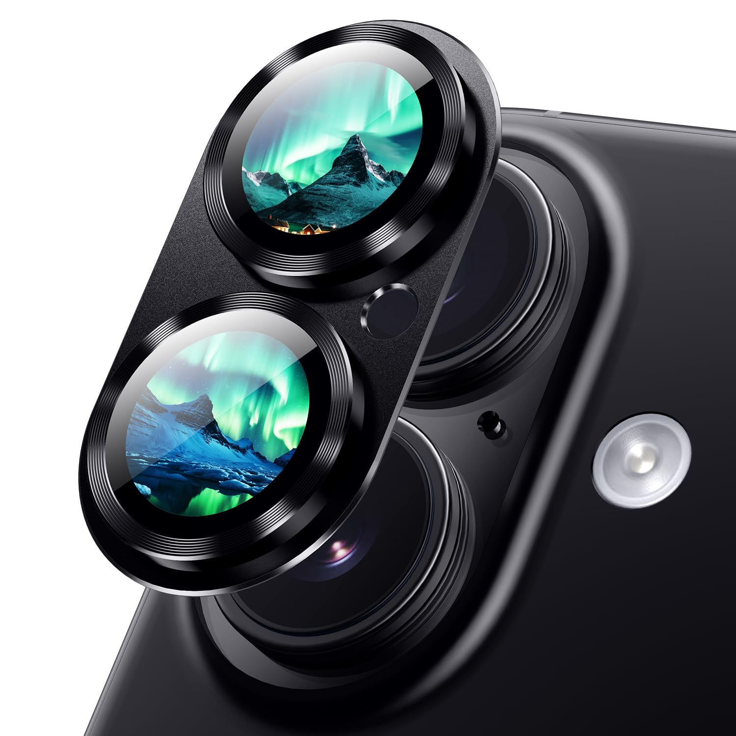 Korecase Camera Lens Protector for iPhone 16/16 Plus, Tempered Glass, Black