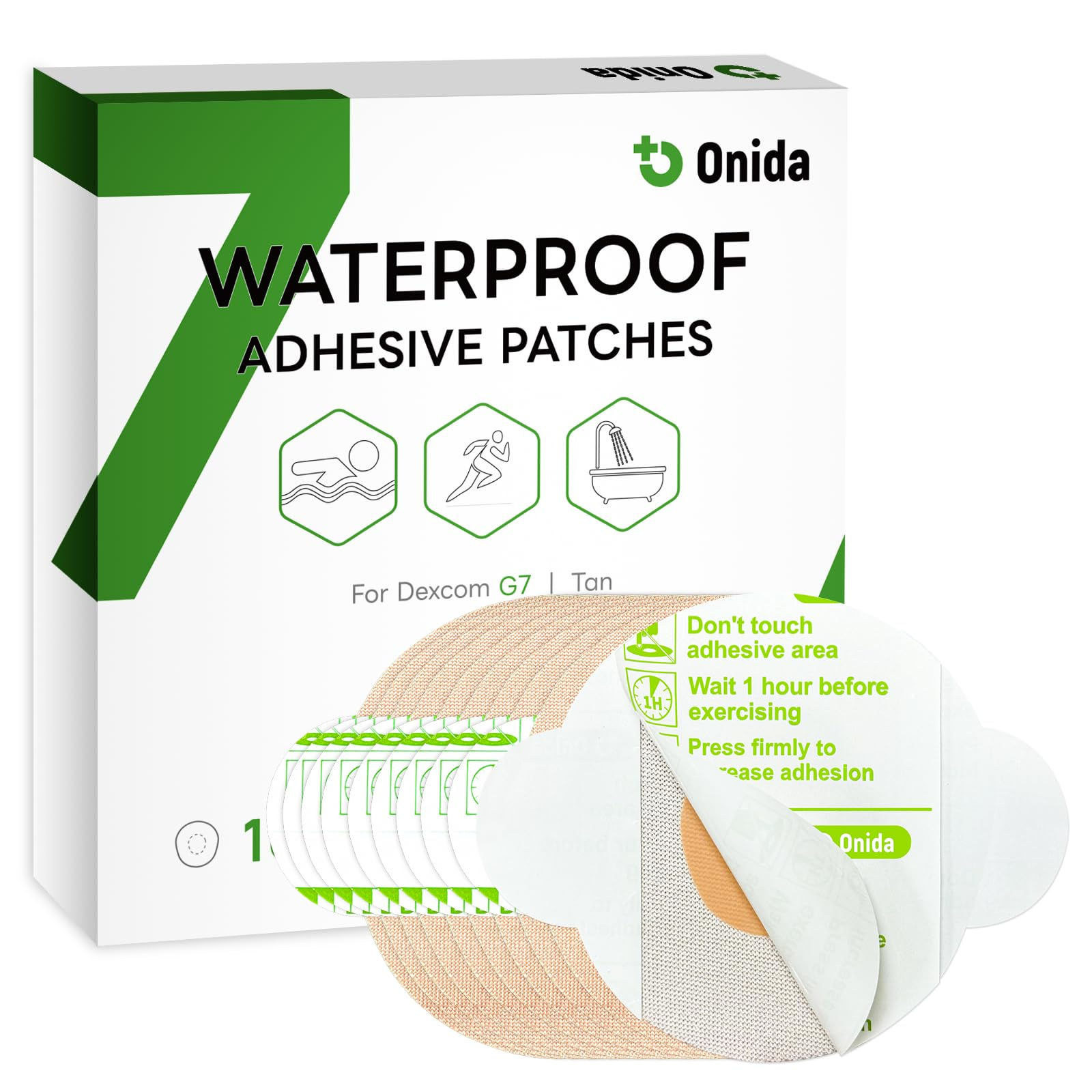 Onida Dexcom G7 Adhesive Patches 10PCS, Waterproof CGM Sensor Covers