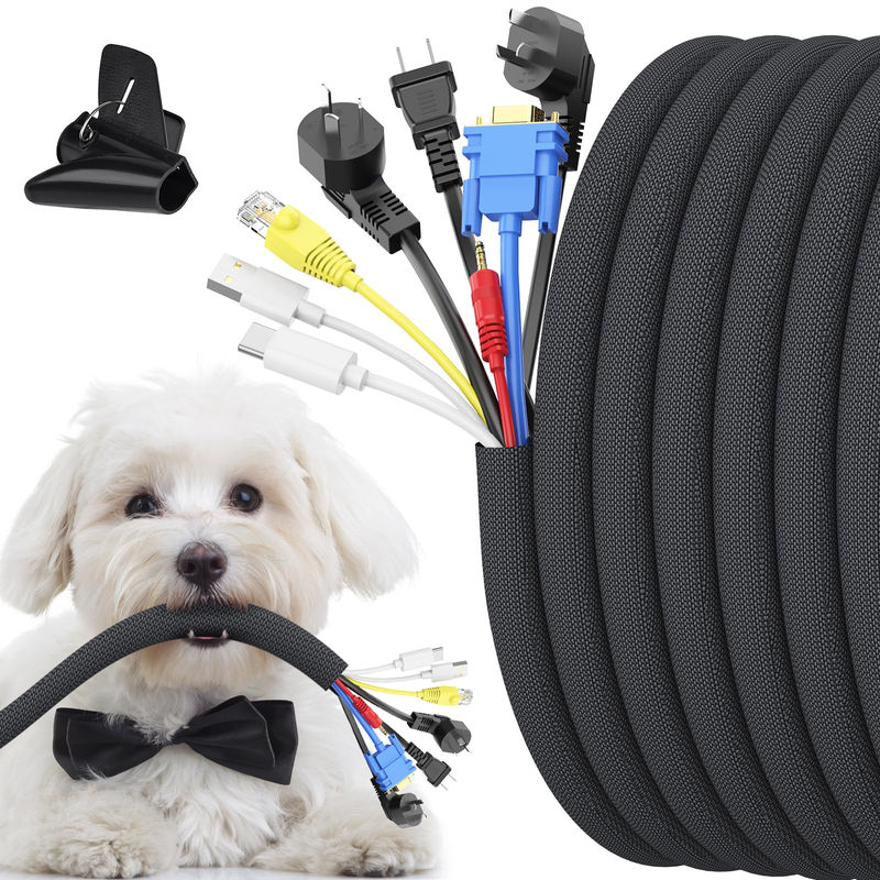 Cord Protectors for Pets, 10ft Split Wire Loom Sleeve, 1" for Cable Management