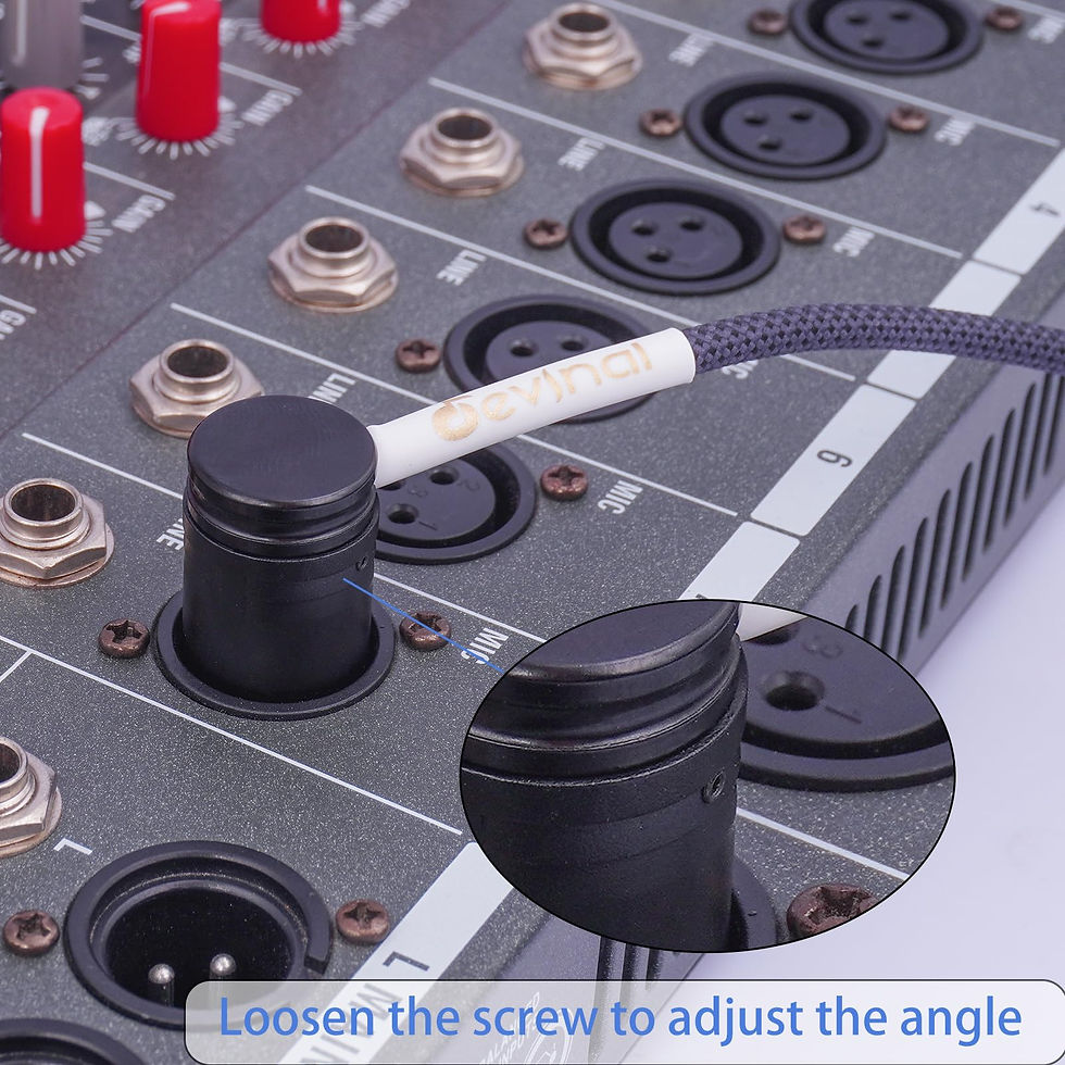 Thumbnail: Devinal 1FT 360° Rotatable XLR Cable Adapter 2pcs Angle Male to Female Black