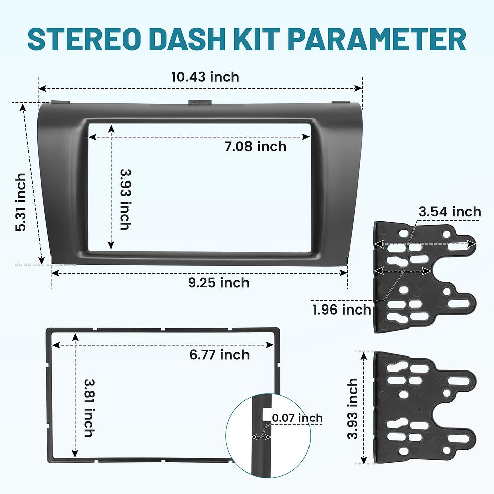 Thumbnail: NuIth Double DIN Radio Dash Kit for Mazda 3 2004-2009, Stereo Install Kit