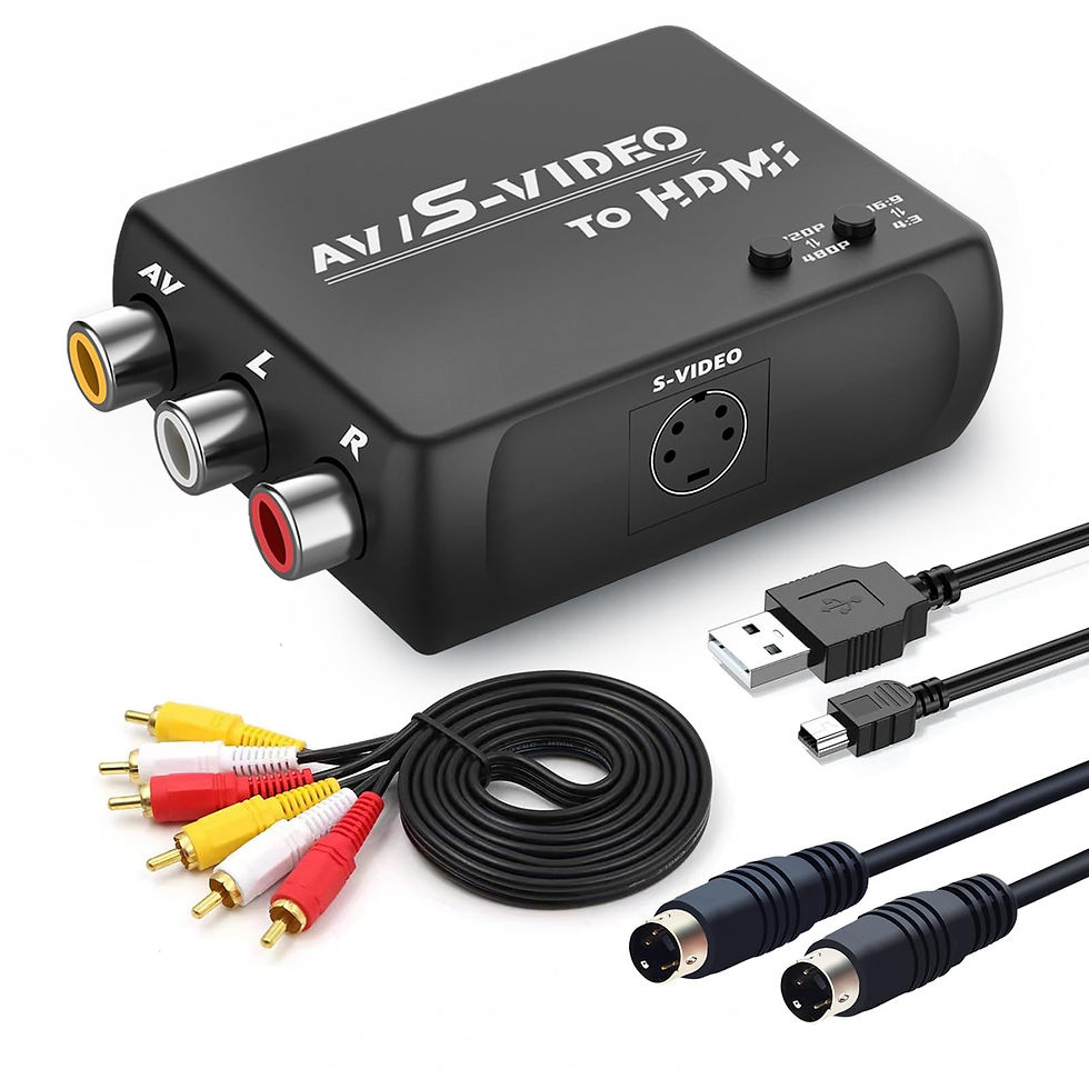 Thumbnail: S Video RCA to HDMI Converter with Cables, Compatible for PAL/NTSC Devices