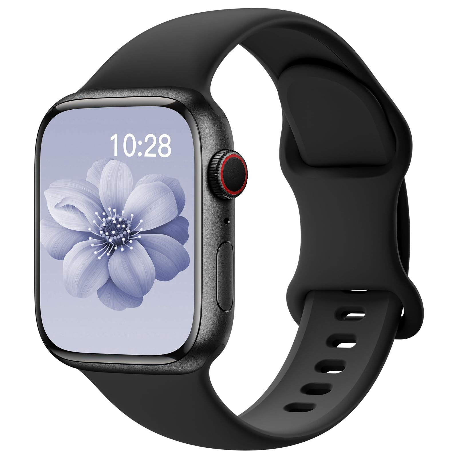 Sport Silicone Band for Apple Watch, Waterproof Replacement Strap - Black