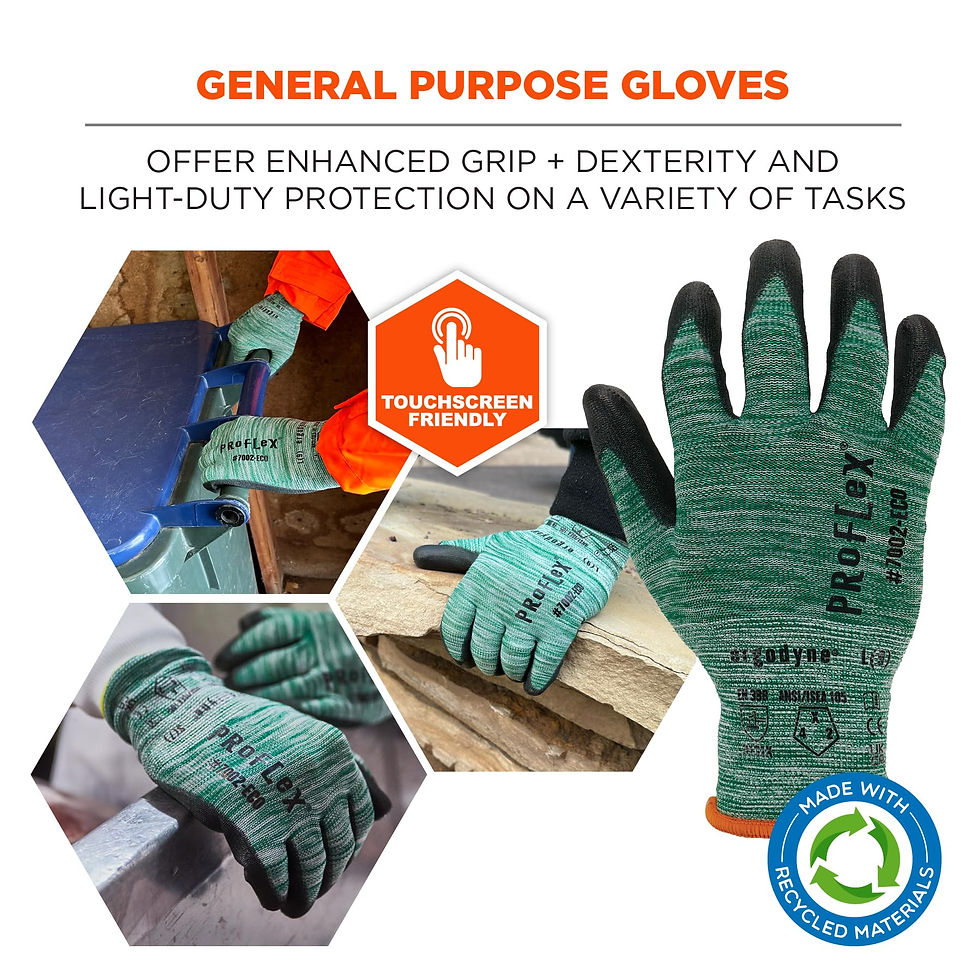 Thumbnail: Ergodyne ProFlex Work Recycled PU Coated Post 7002-ECO Glove, Palms Gloves,