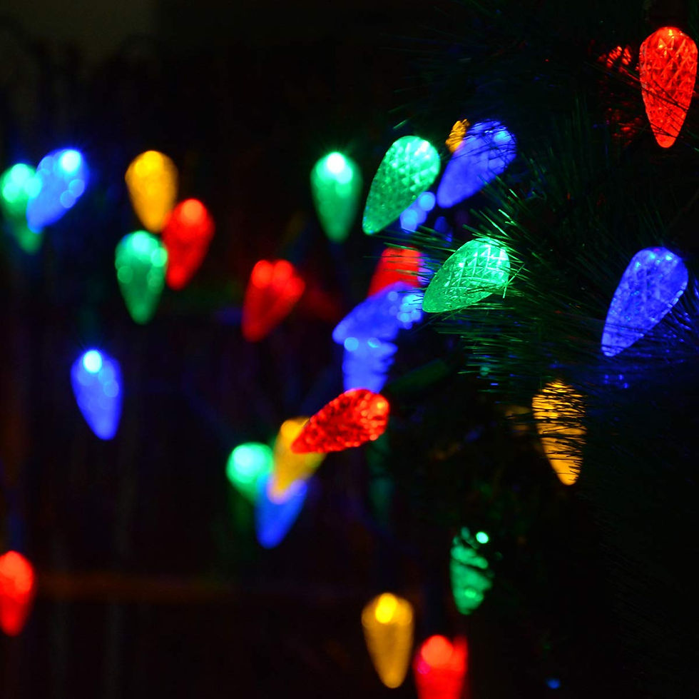 Thumbnail: Solar LED Christmas Lights, 50 Multicolor C6 Strawberry Lights, Outdoor Use