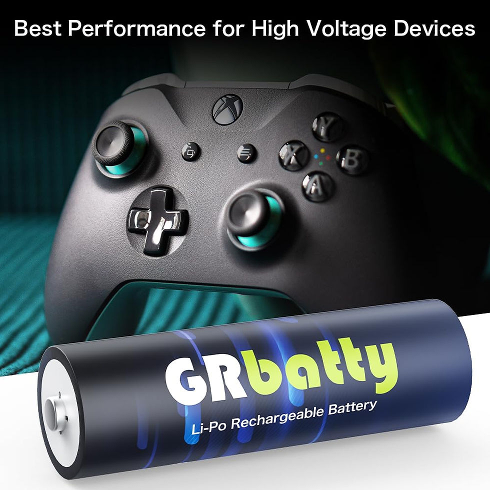 Thumbnail: Rechargeable 1.5V AA Lithium Batteries 3500mWh w/USB Charger, 4-Pack