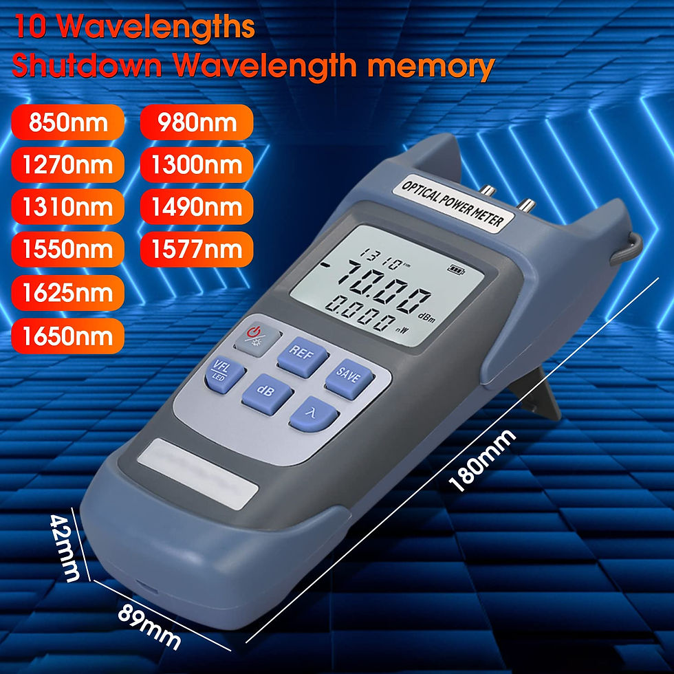 Thumbnail: 2-Pack Fiber Optical Power Meter, SC FC Connector, 10Km Light Source
