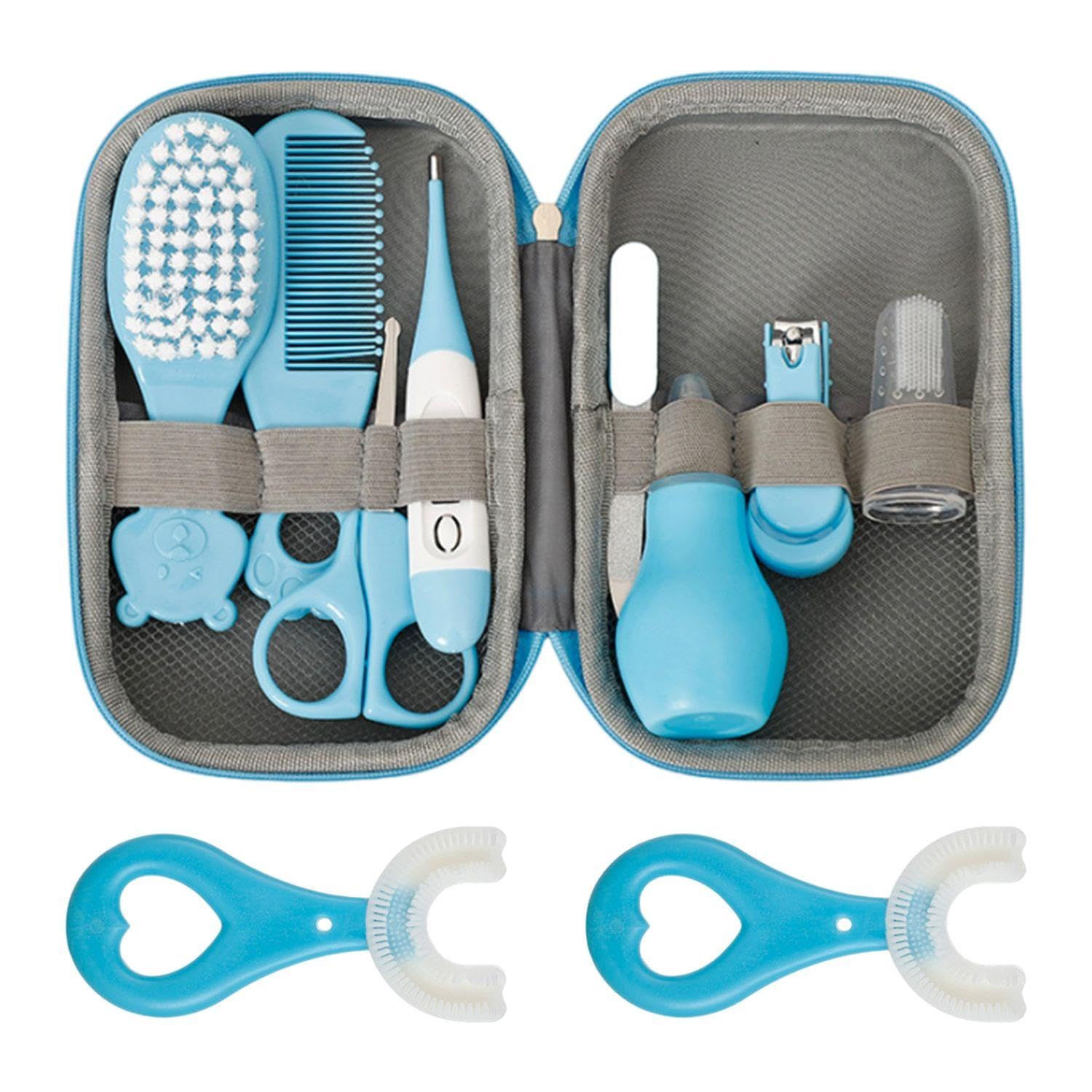 1 Baby Bath Set, 2 Baby Toothbrushes, Portable Newborn Health & Beauty Kit