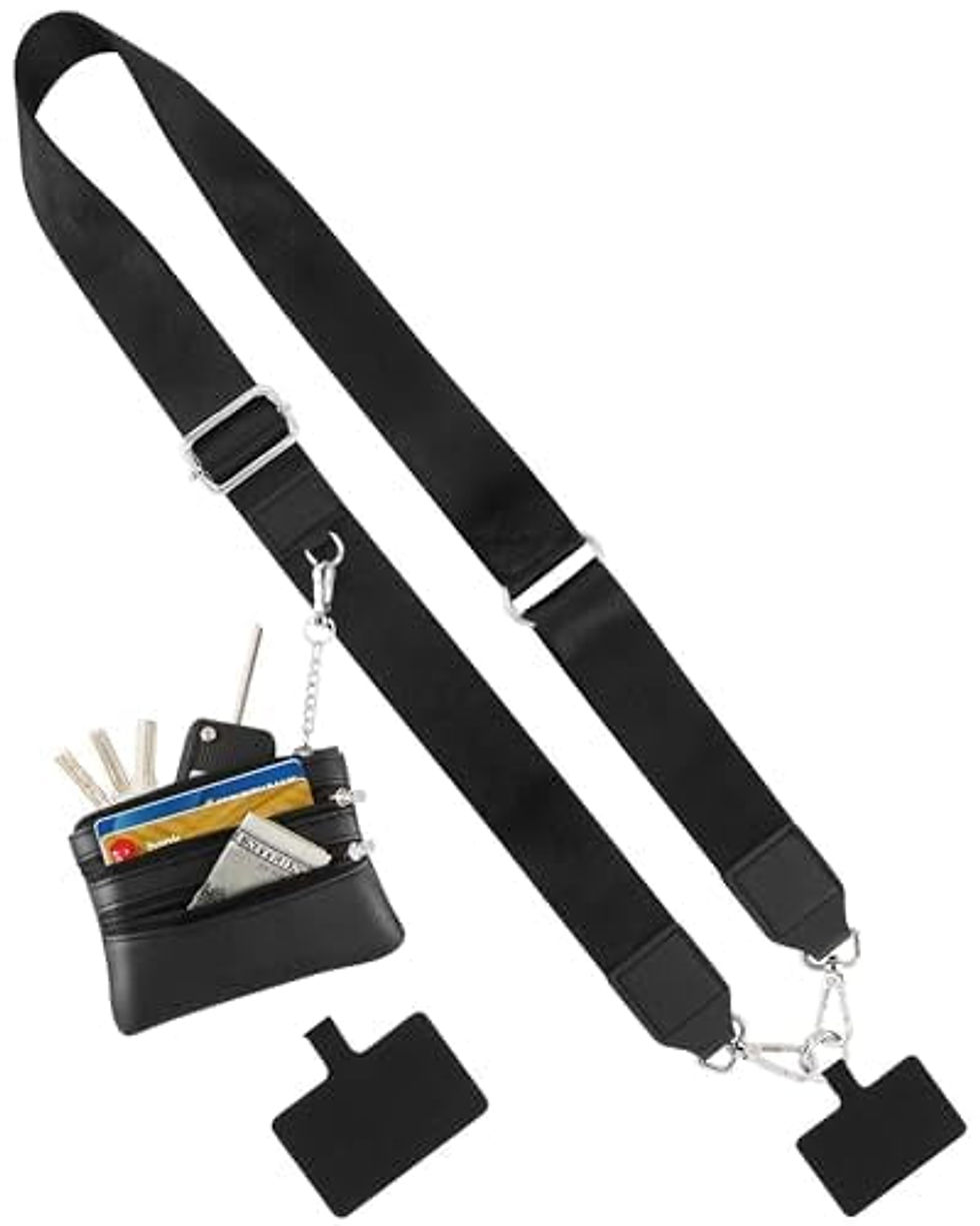 Thumbnail: Clip and Go Strap for Phone with Wallet, Adjustable Crossbody Strap with Pouch