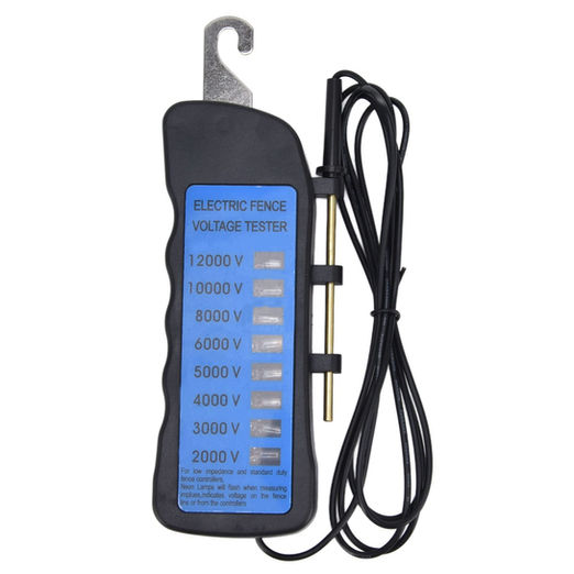 12KV Electric Fence Voltage Tester, Waterproof, 8 Neon Indicator Lights
