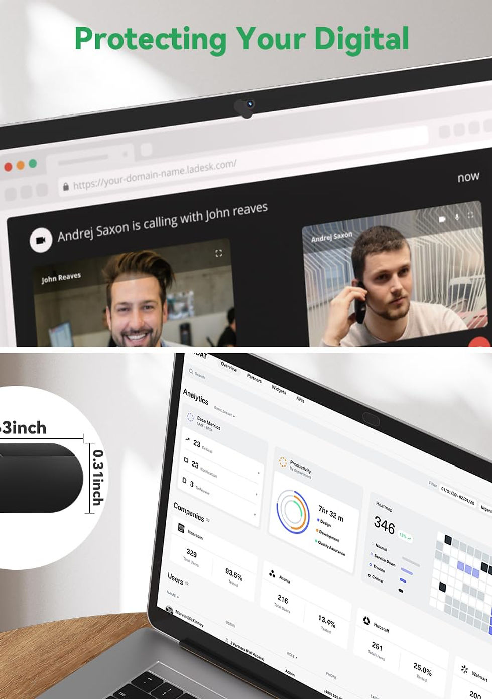 Thumbnail: CloudValley Webcam Cover, Ultra-Thin Metal for MacBook, Laptop (Black)