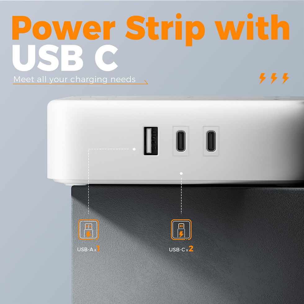 Thumbnail: Surge Protector Power Strip, TESSAN, 8 Outlets & 3 USB Ports, 5FT