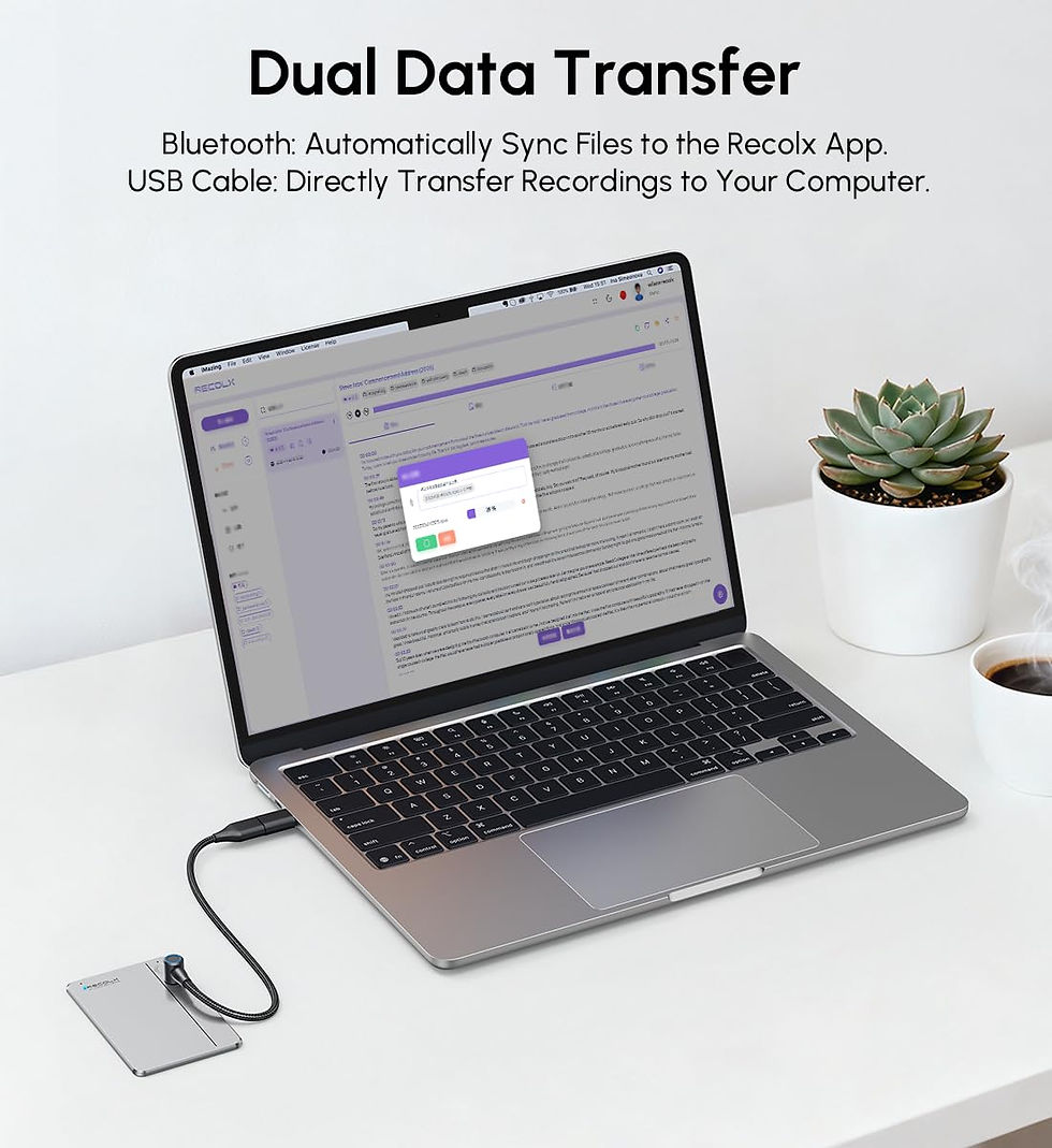 Thumbnail: AI Voice Recorder Accessories for & Transcription Replacement Recording 2ft