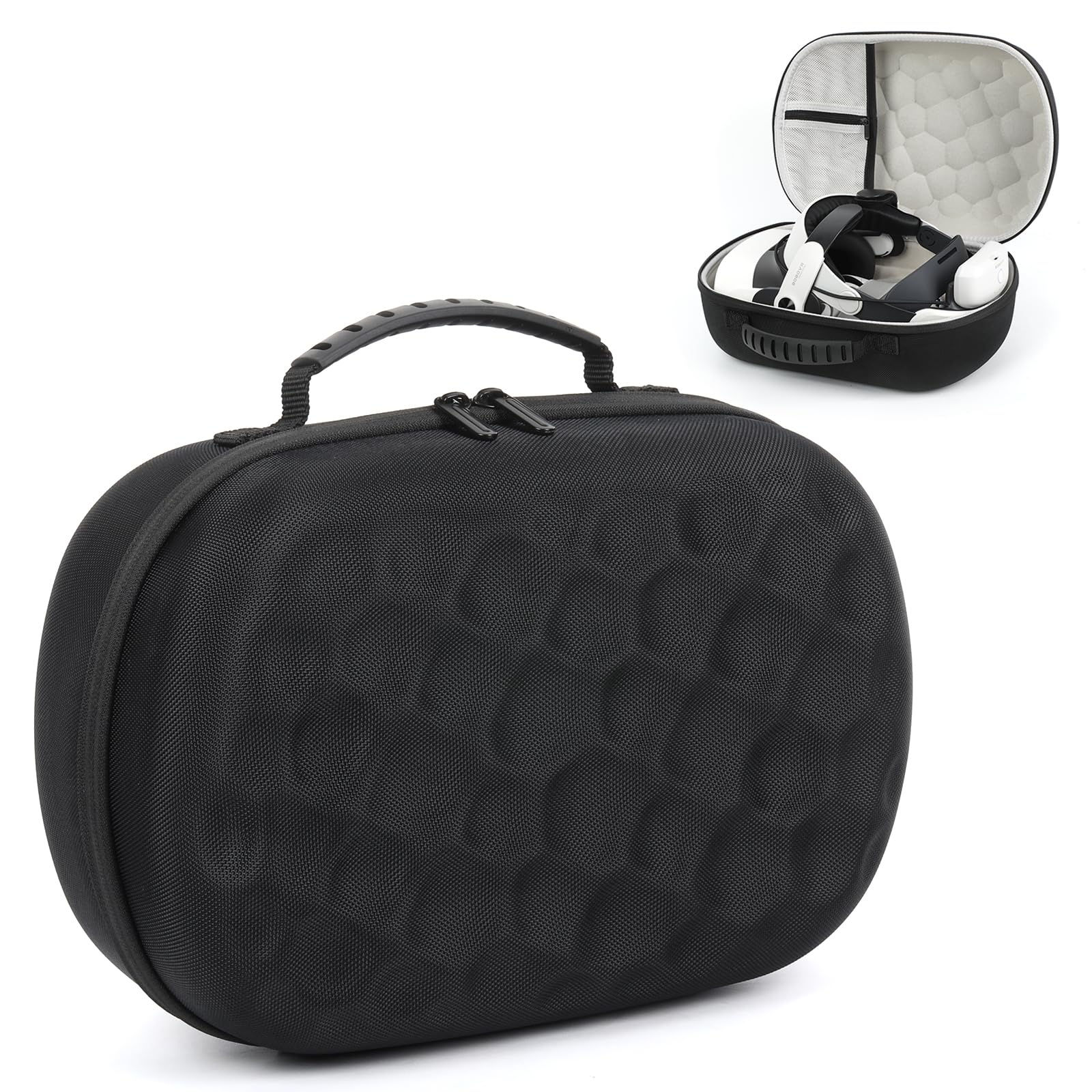 Hard Carrying Case for Meta Quest 3/3s VR Headset, Waterproof, Black