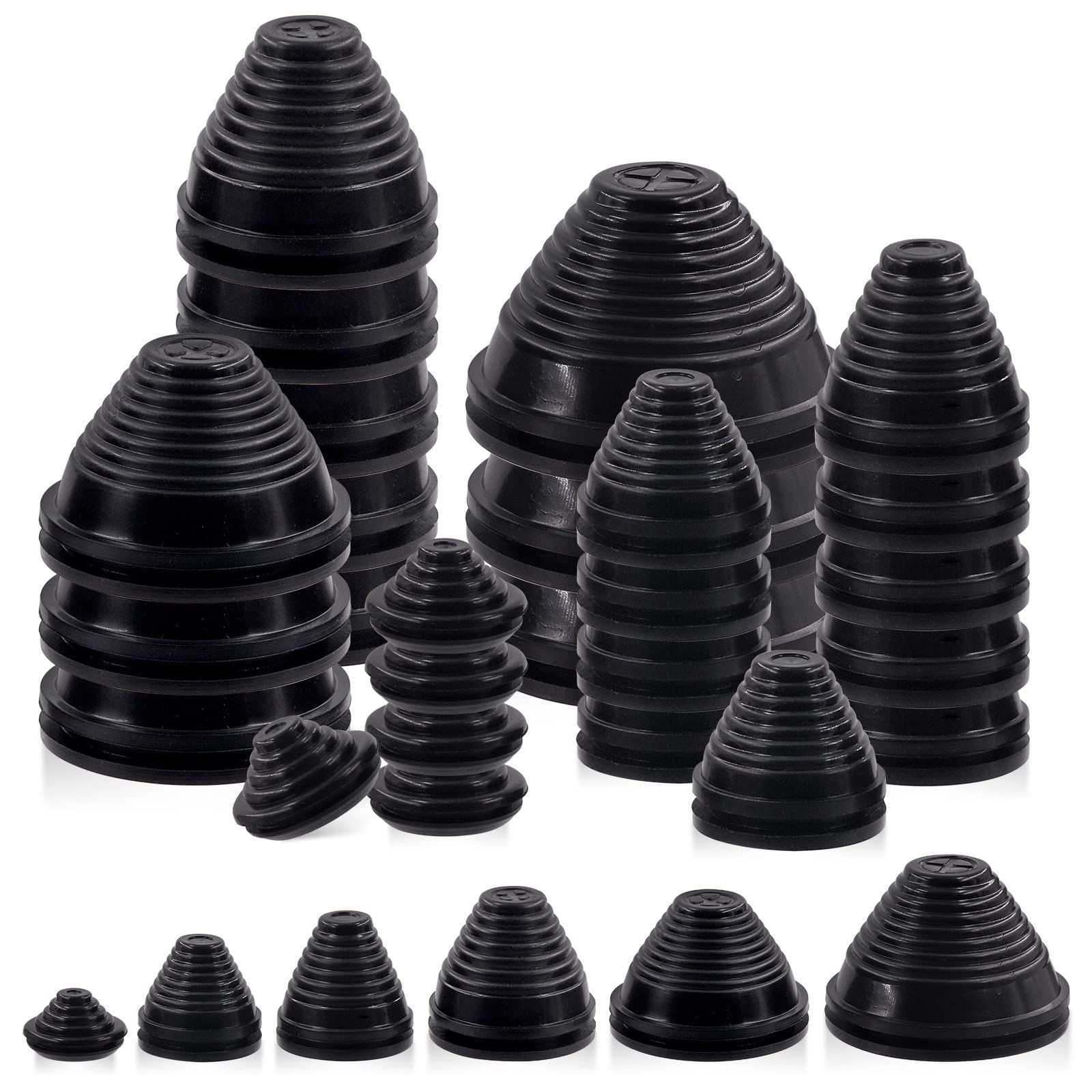 Glarks Sizes Rubber Kit, Drill Hole Wire 26Pcs 6 Grommets Protection Firewall
