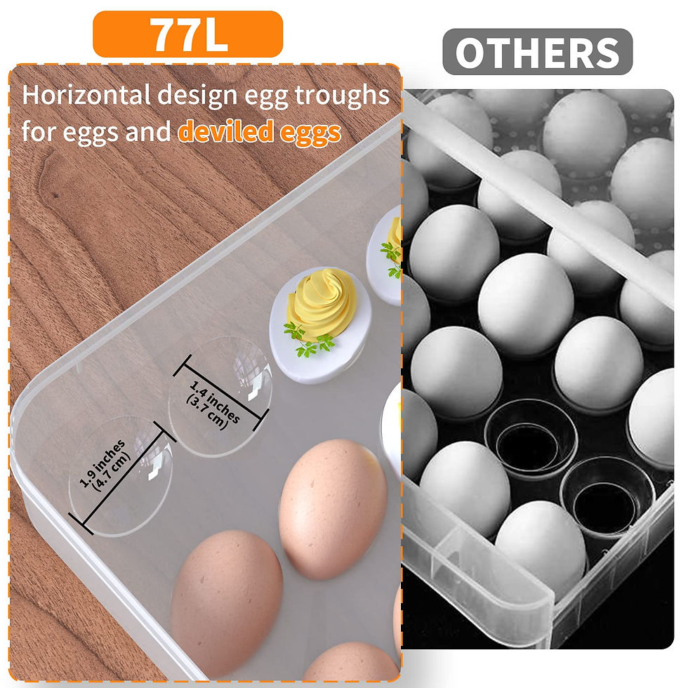 Thumbnail: 77L Deviled Egg Containers, 2 Pack, Plastic Egg Holder for 48 Eggs, Clear