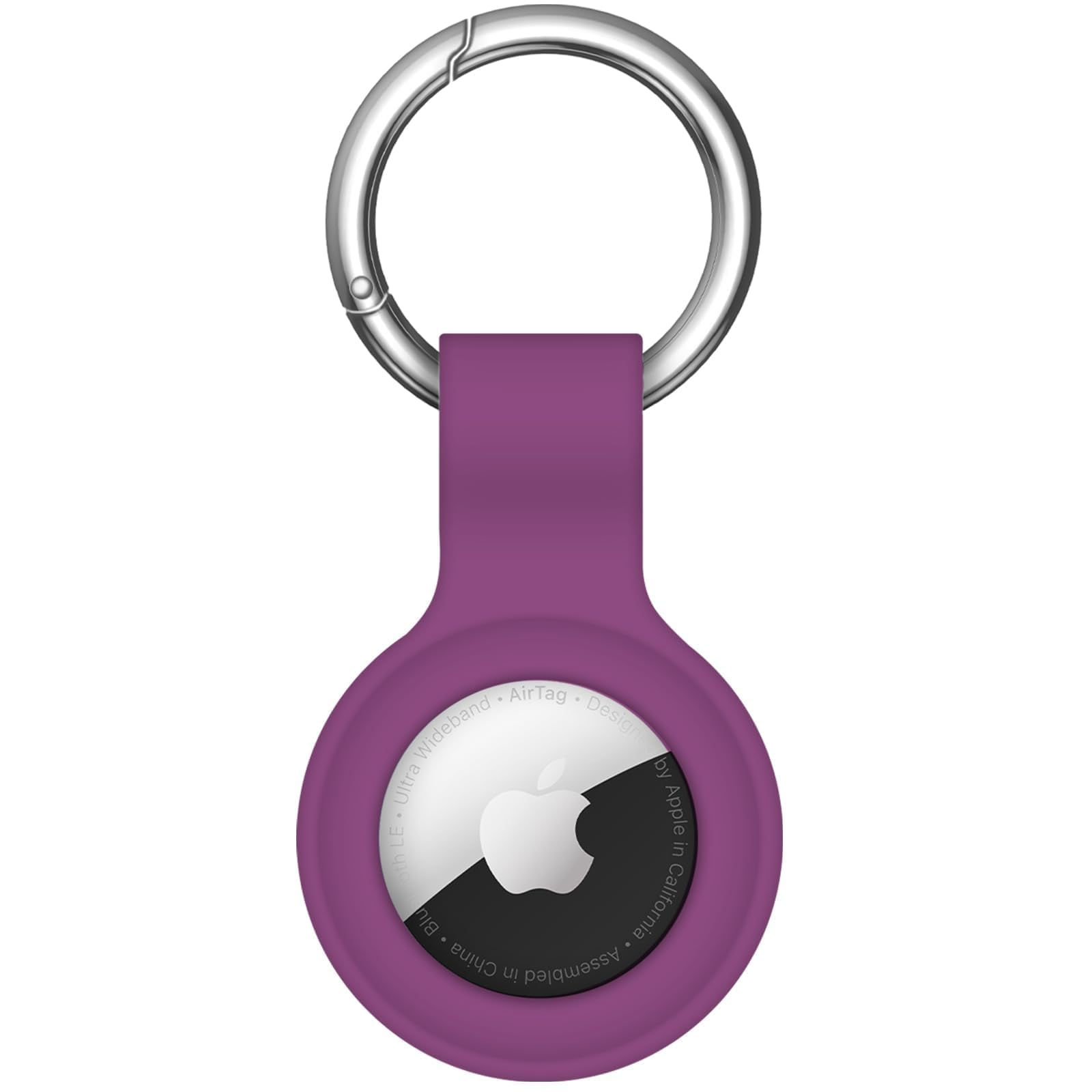 AirTag Case Keychain, Silicone Holder for Apple AirTag, Deep Purple