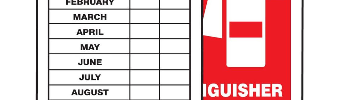 AccuformNMC "FIRE Record" of RP-Plastic x on Extinguisher Inspection Pack White,