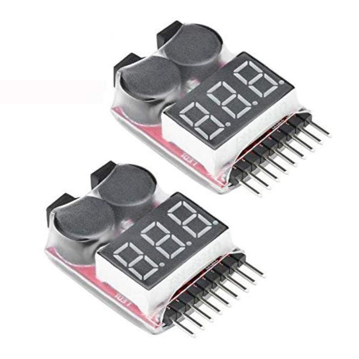 ShareGoo LiPo Battery Voltage Checker, 1S-8S, RC Low Voltage Alarm, 2-Pack