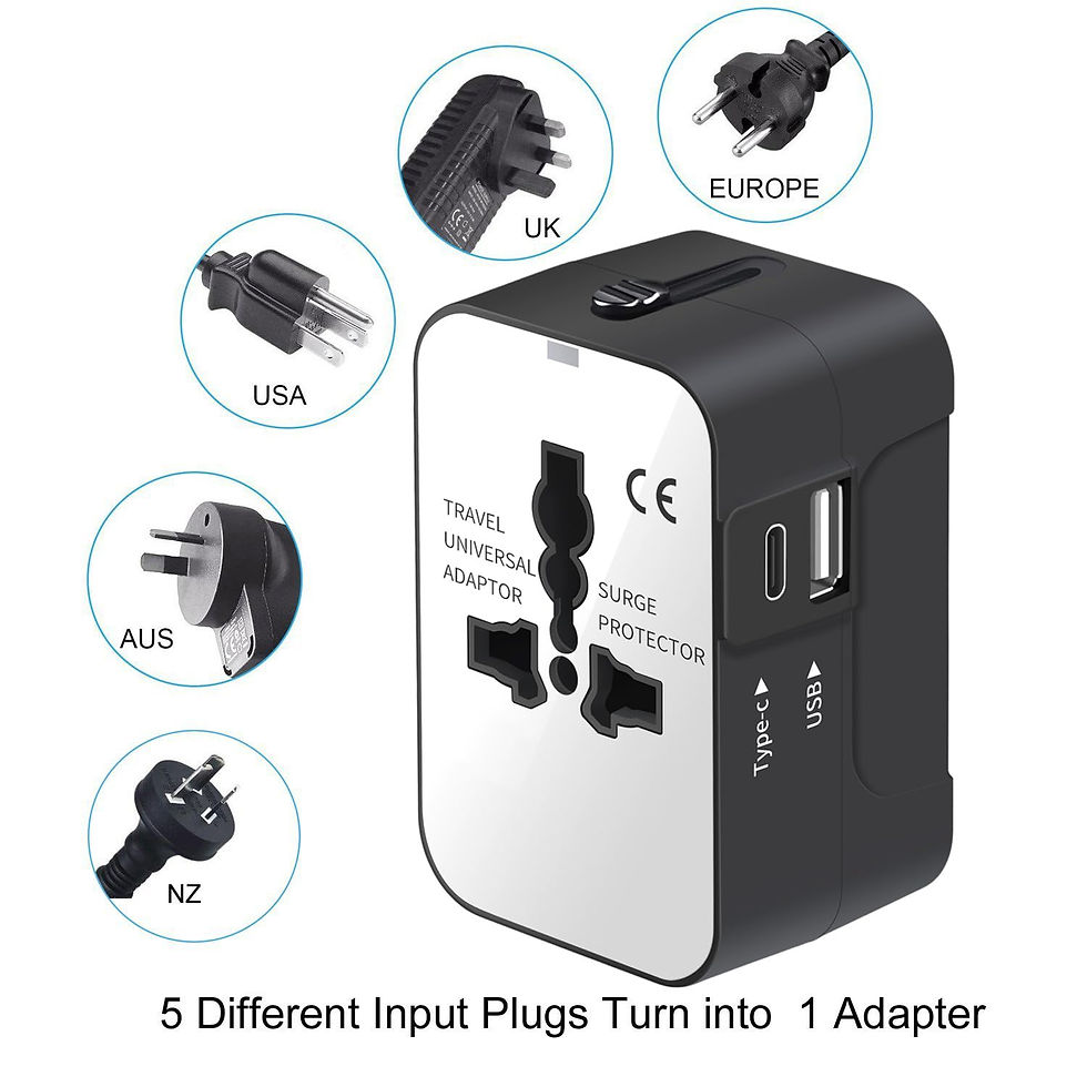 Thumbnail: Travel Adapter, Universal Wall Charger with USB-C Ports for USA/EU/UK/AUS