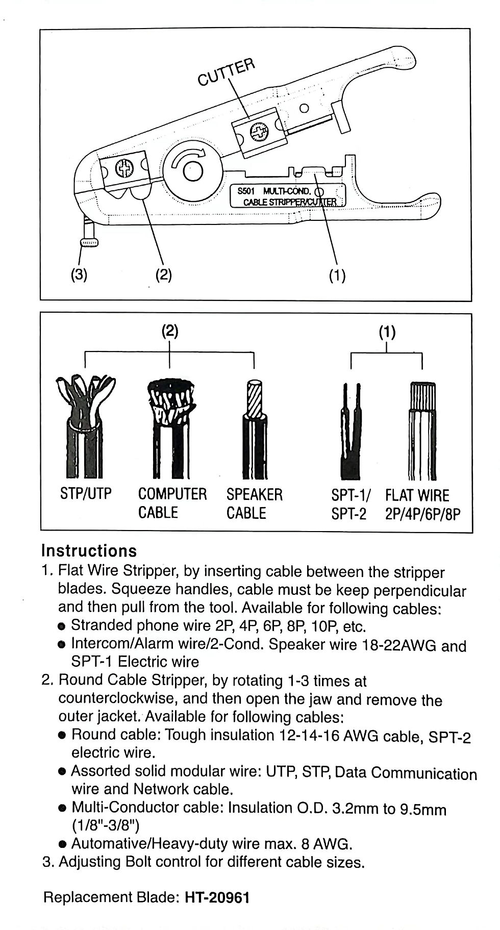 Thumbnail: [S501B] Cable Stripping and Cutting Tool for Ethernet & Coax Cables