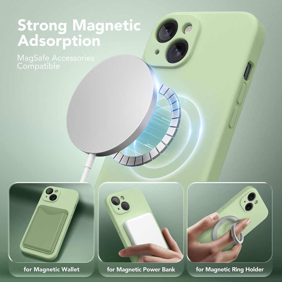 Thumbnail: Magnetic iPhone 15 Case, Silicone Shockproof with Screen & Camera Protection
