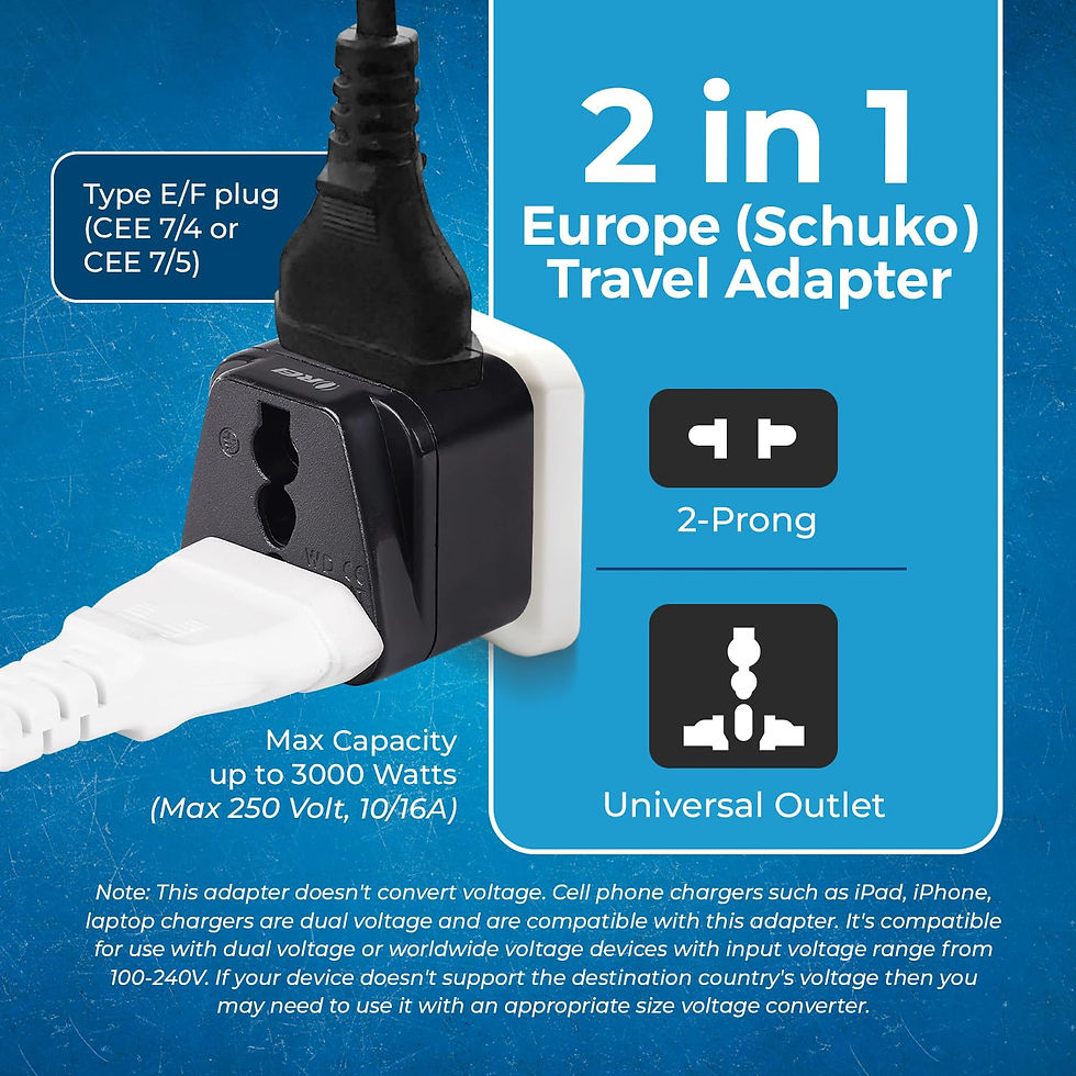 Thumbnail: OREI European Plug Adapter, 4-Pack for Germany, France, Spain, Type E/F