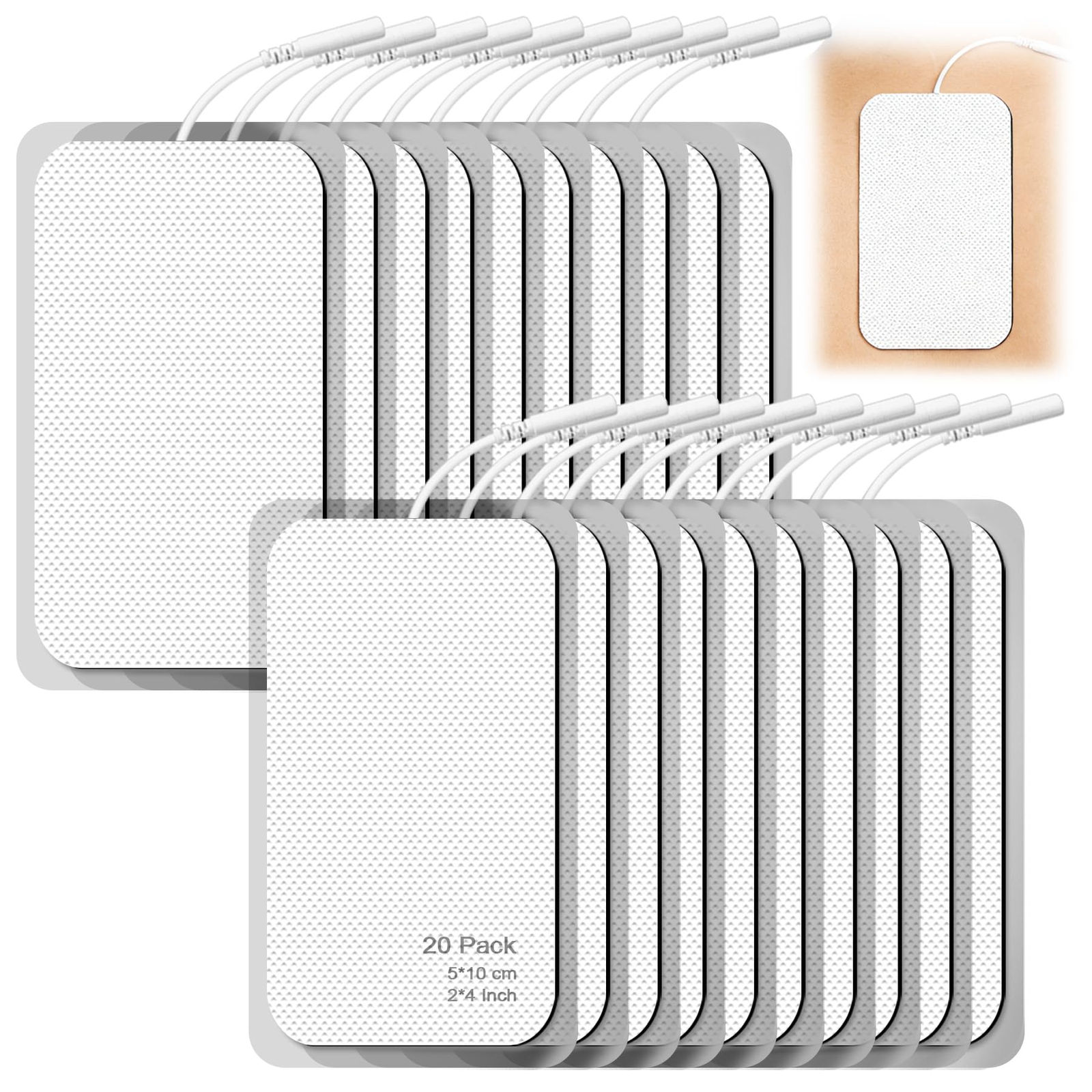 TENS Unit Electrode Pads x with 20 Pcs, 2" Auvon, TENS Electrodes for Relief