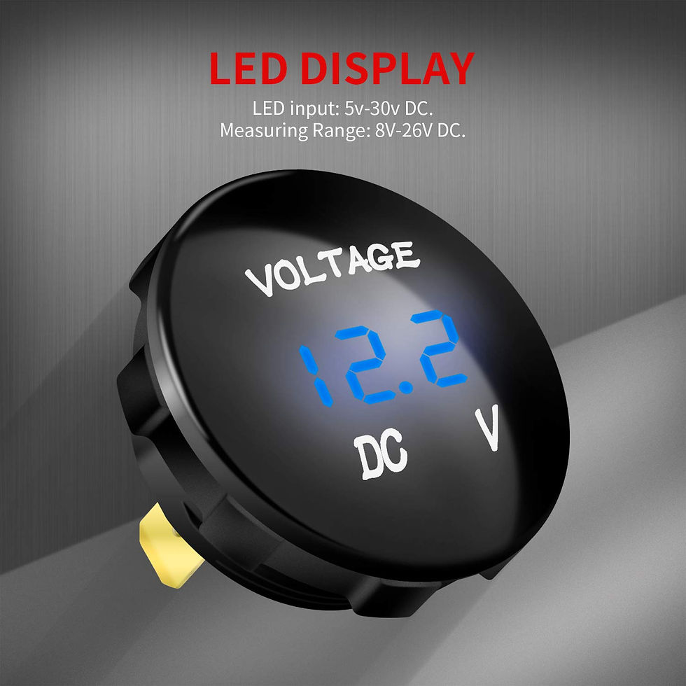 Thumbnail: DaierTek 12V-24V Automotive Voltmeter, Digital Voltage Meter (Blue LED)
