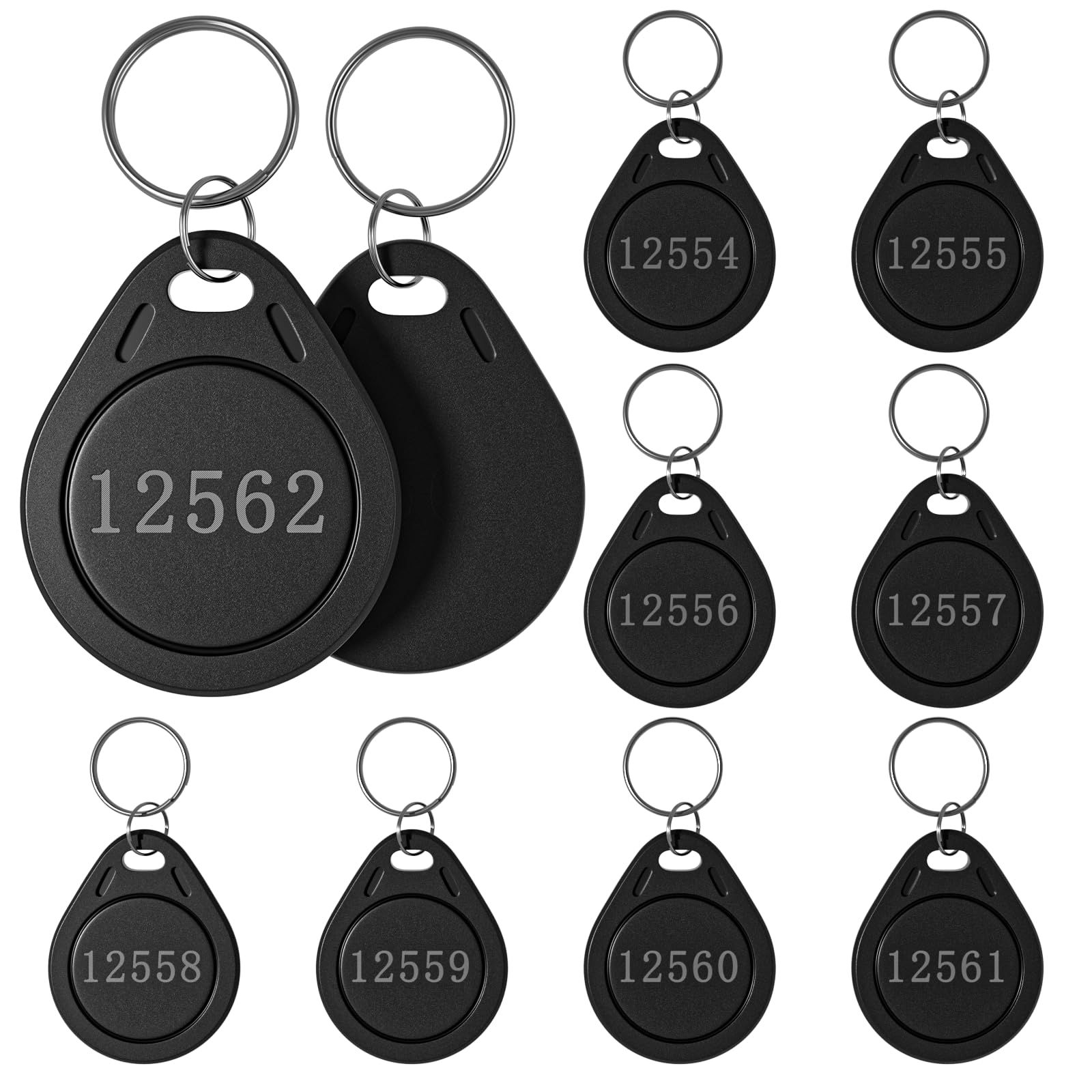 50 pcs 26 Bit Key Fobs Black RFID Keyfobs Writable Proximity Fob 125kHz Prox