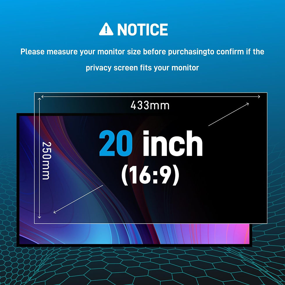 Thumbnail: 20" Privacy Screen Protector, Anti-Glare & Scratch, 16:9 Widescreen