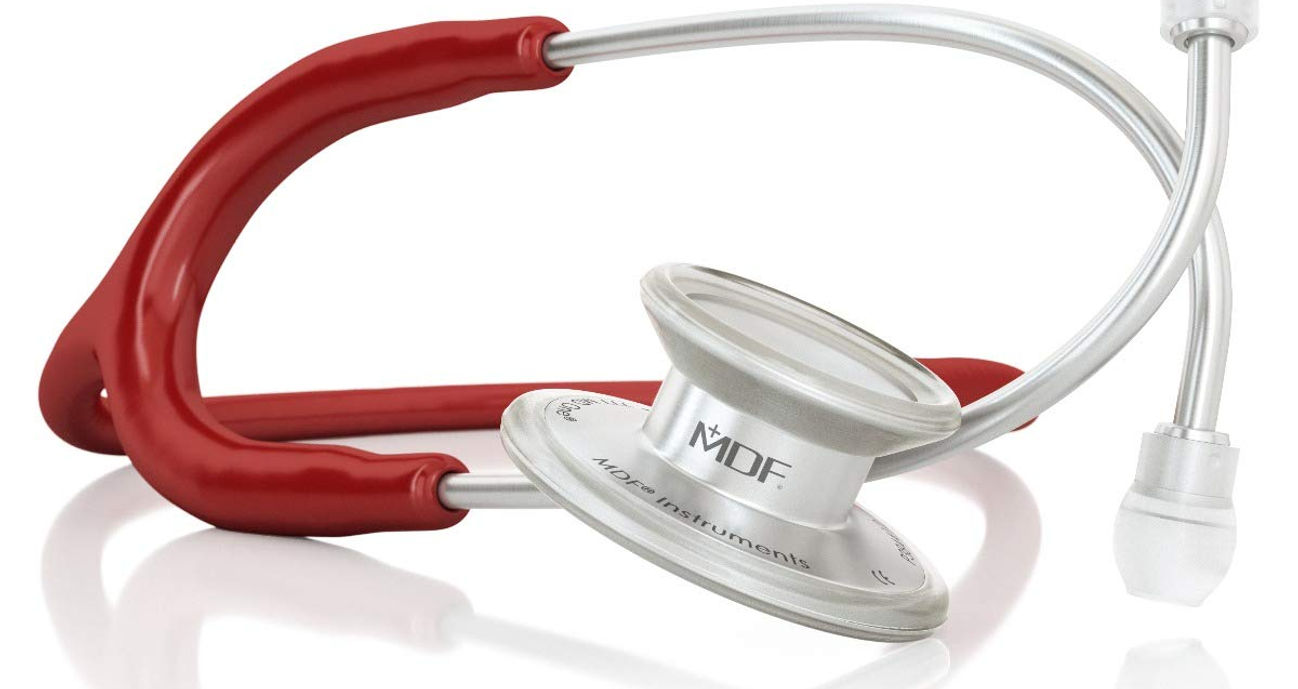 MDF One Steel Stethoscope, Adult, Tube, Silver Chestpieces-Headset, Instruments,