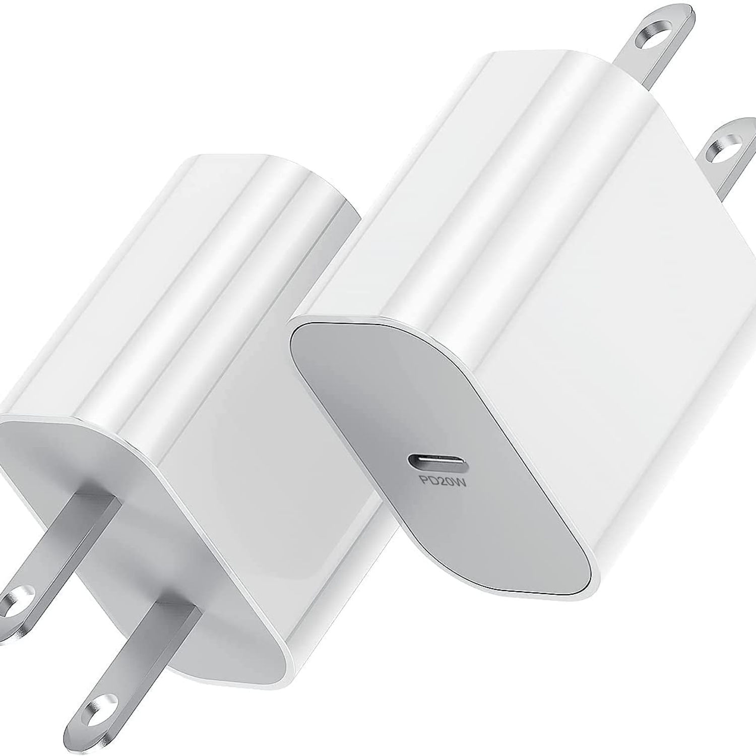 iPhone Fast Charger Block, 2-Pack 20W USB C Power Adapter for iPhone 16/15, iPad