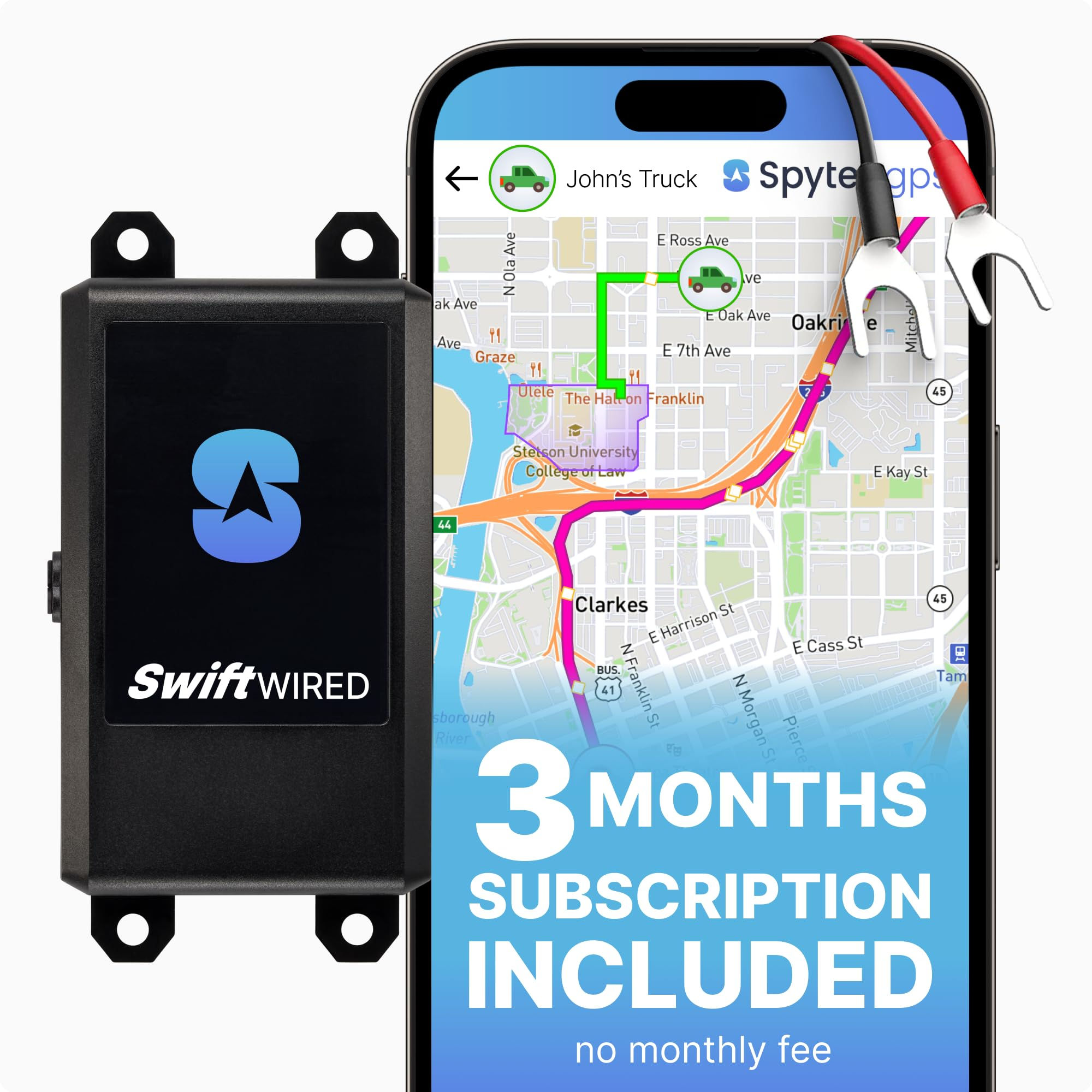 Spytec Swift Wired GPS Tracker for Cars, 24/7 GPS Surveillance, Easy Install