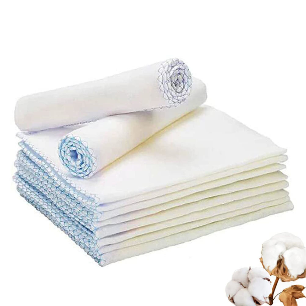 10 Pieces Muslin Face Cloths, Reusable Makeup Remover & Baby Towels (30x30 cm)