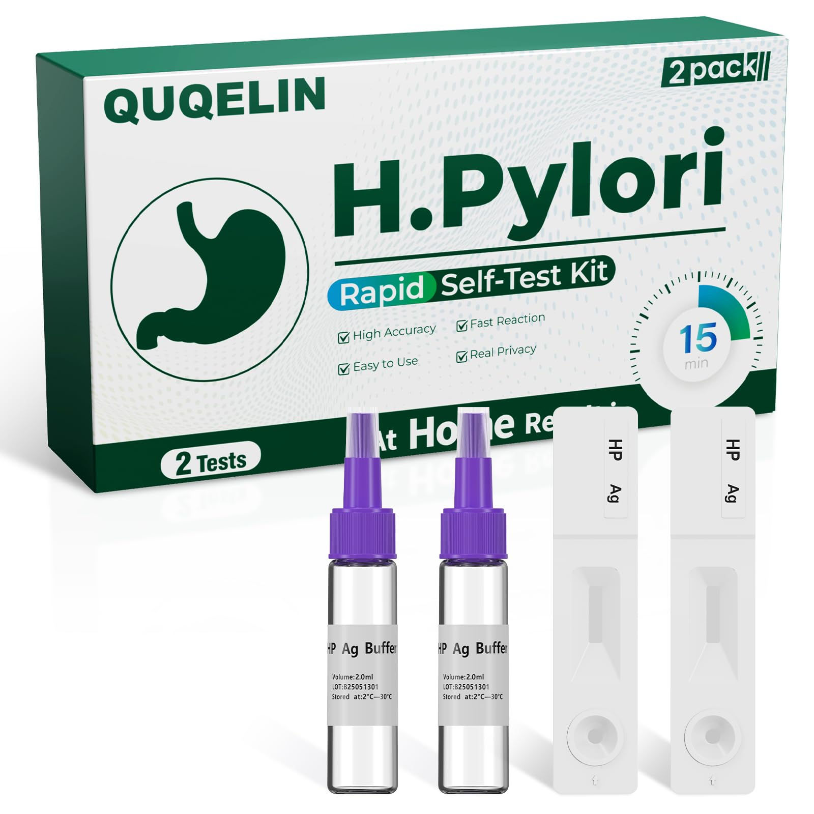 H Pylori Test Kit � H. 2 PCS (Antigen) Test, H-Pylori Stool Self-Test for