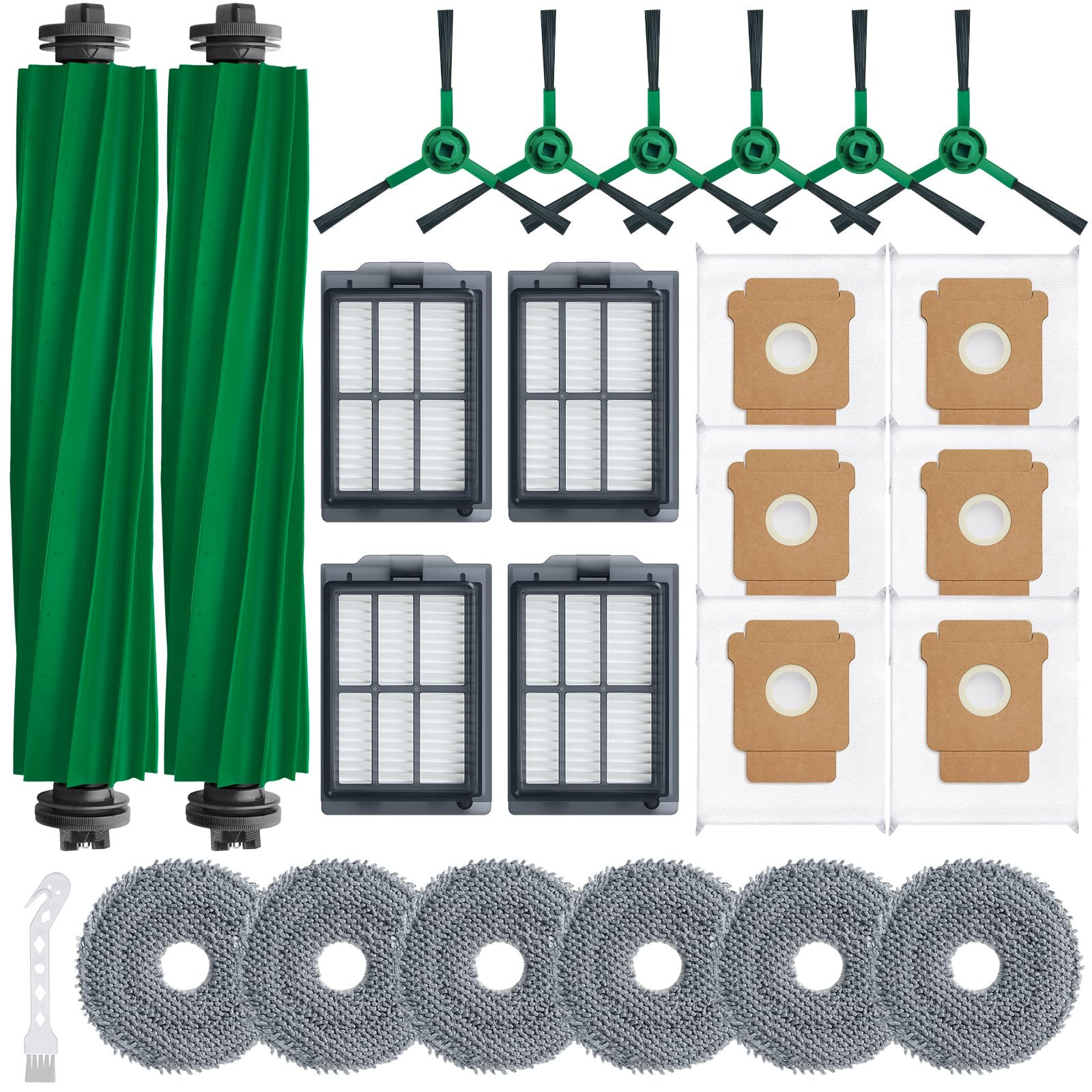 Plus Parts for Robot Cleaner 405 Combo Replacement Parts with Roller Brush,