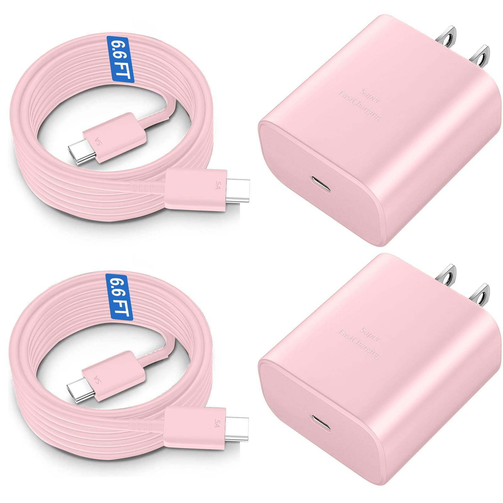 45W Samsung USB-C Super Fast Charger, Pink, for Galaxy S24/S23/S22
