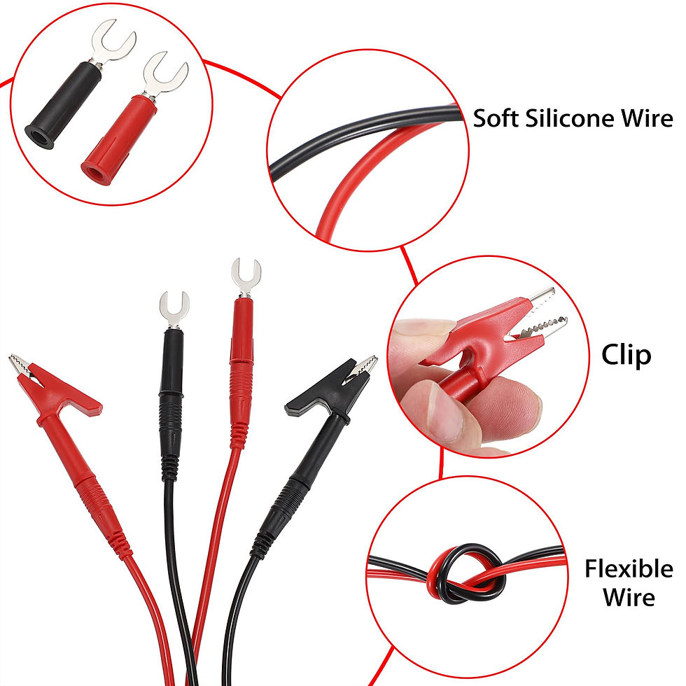 Thumbnail: Sumnacon Banana Clip Pure Copper Fork Test Lead, Flexible Lead Wire Cable with